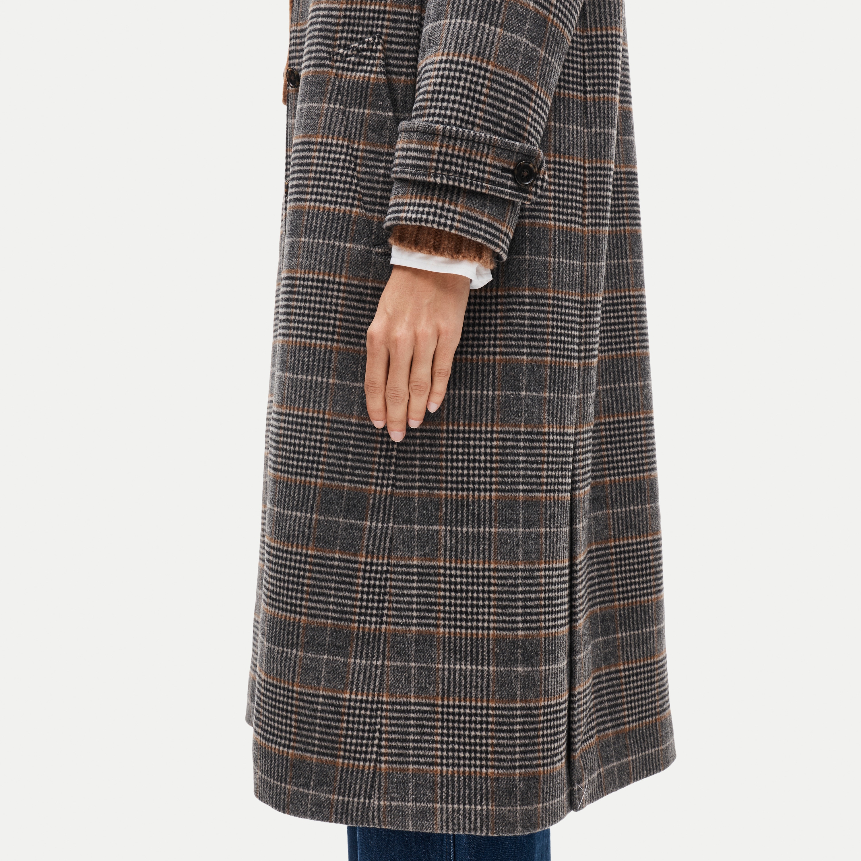 Women's Long Barn Jacket™ In Plaid Wool Blend For Women | J.Crew