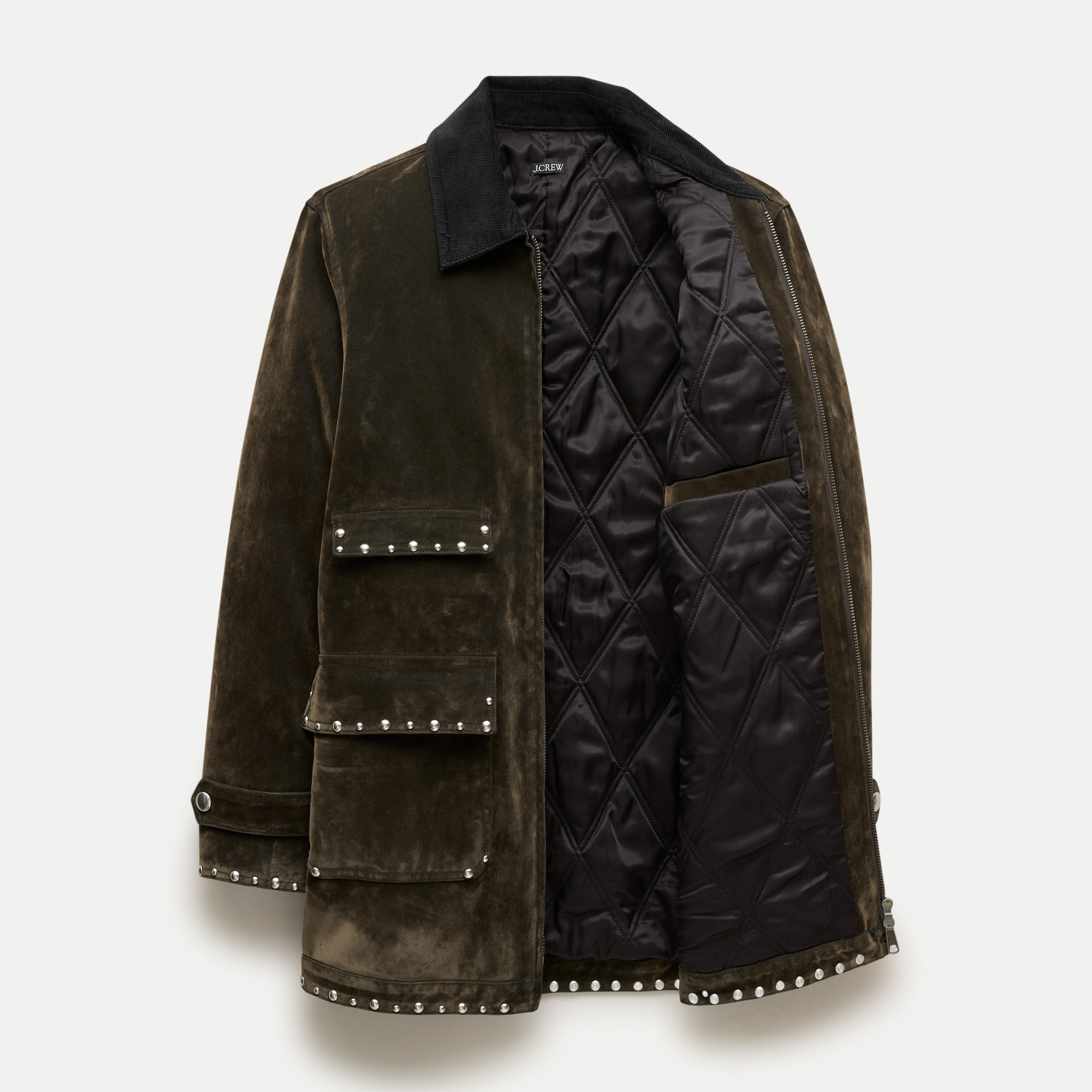 Women's studded Barn Jacket™ in flocked cotton twill