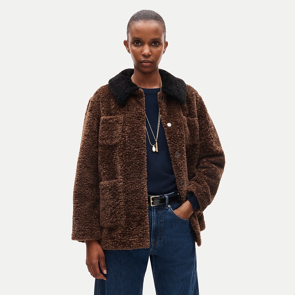 Women's 1986 Barn Jacket™ in faux shearling by J.Crew