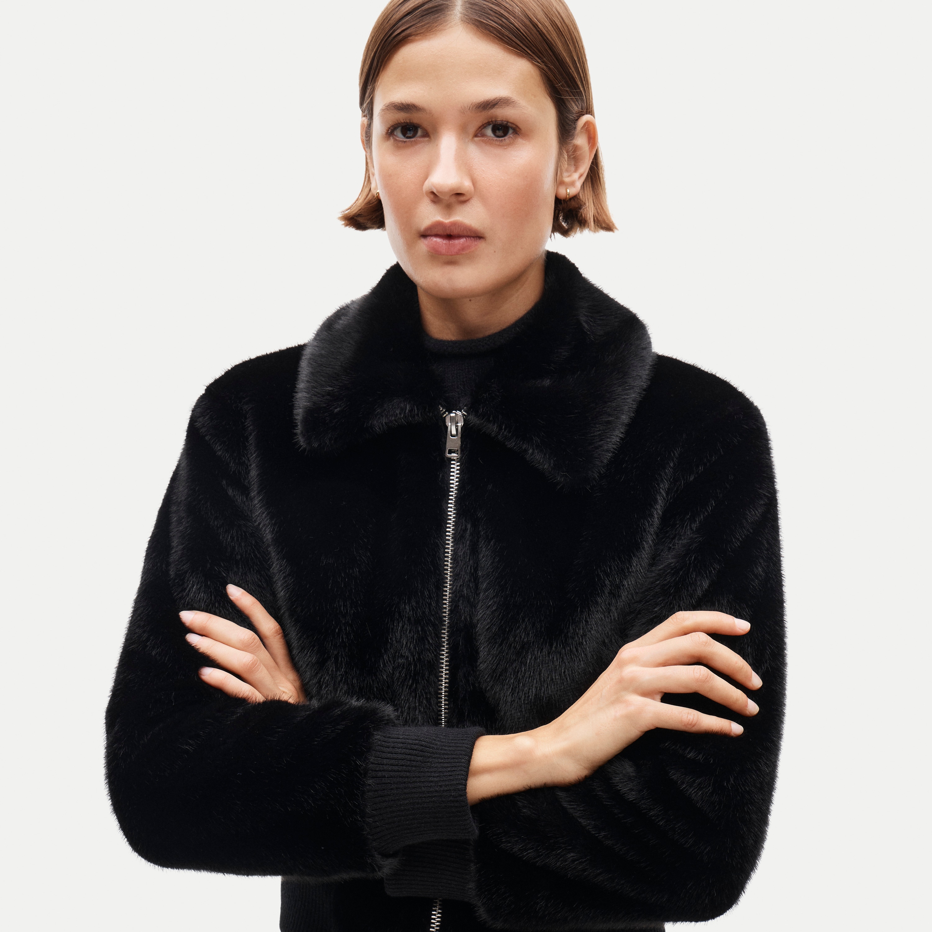 Bomber jacket in faux fur