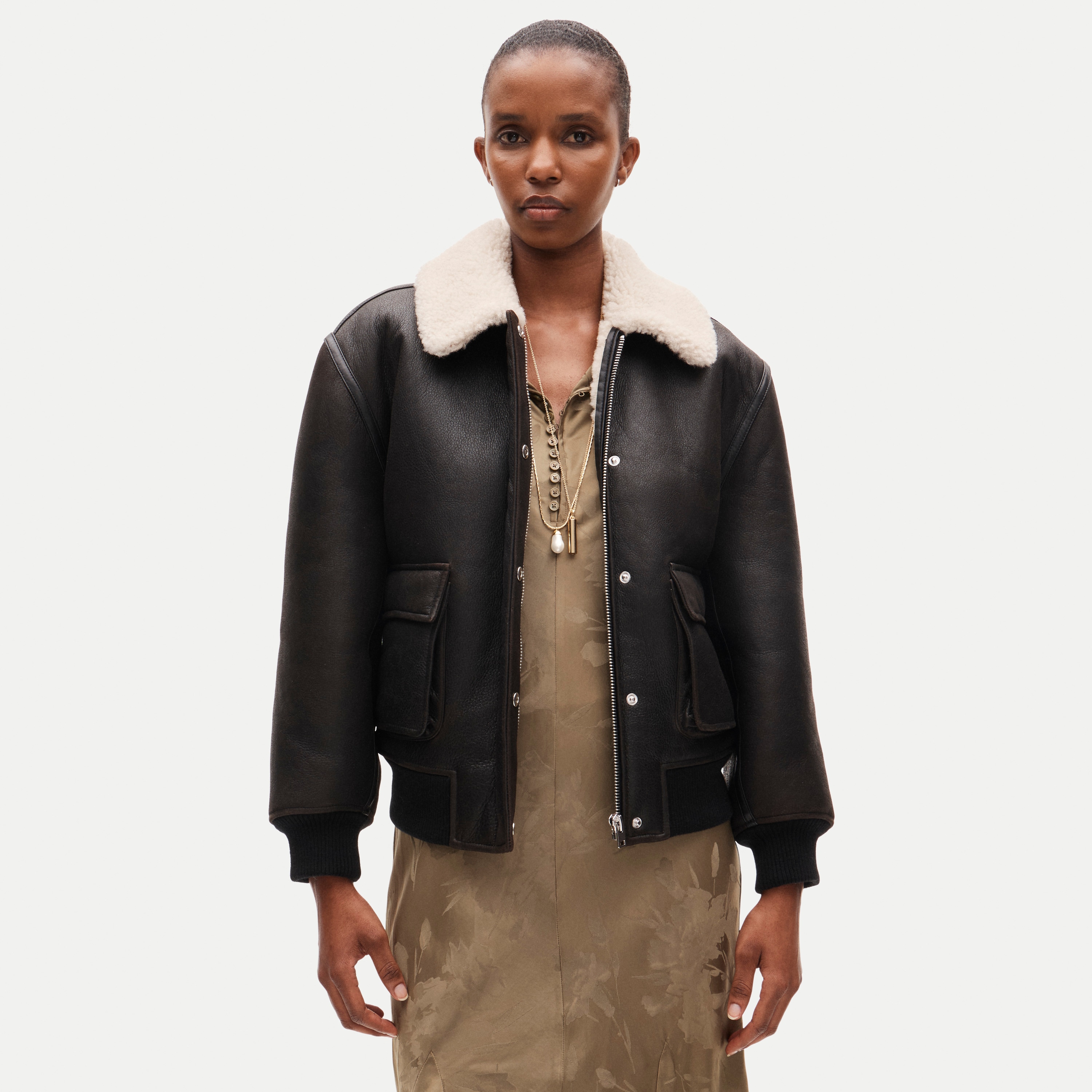 Collection real shearling leather jacket