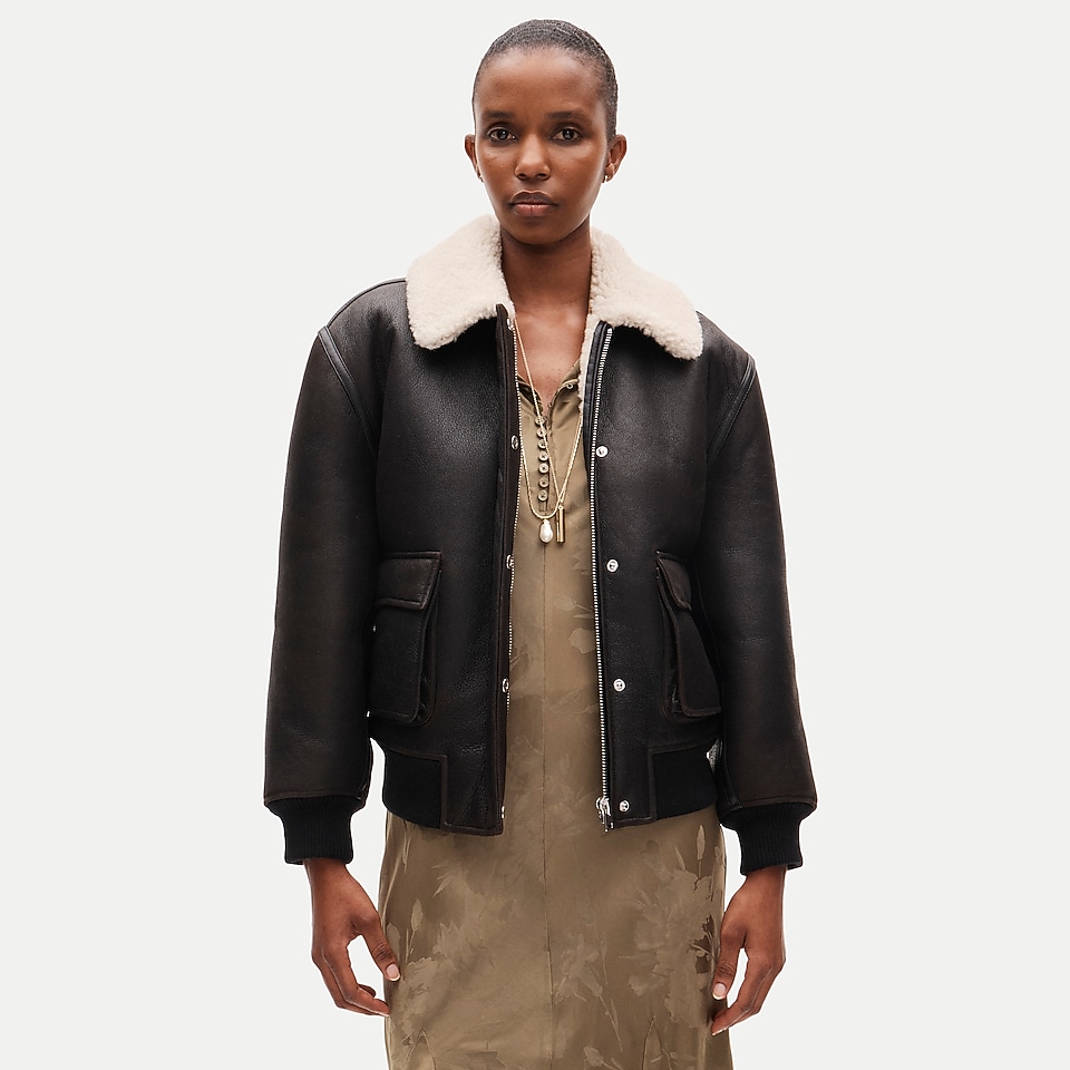 Collection real shearling leather jacket by J.Crew