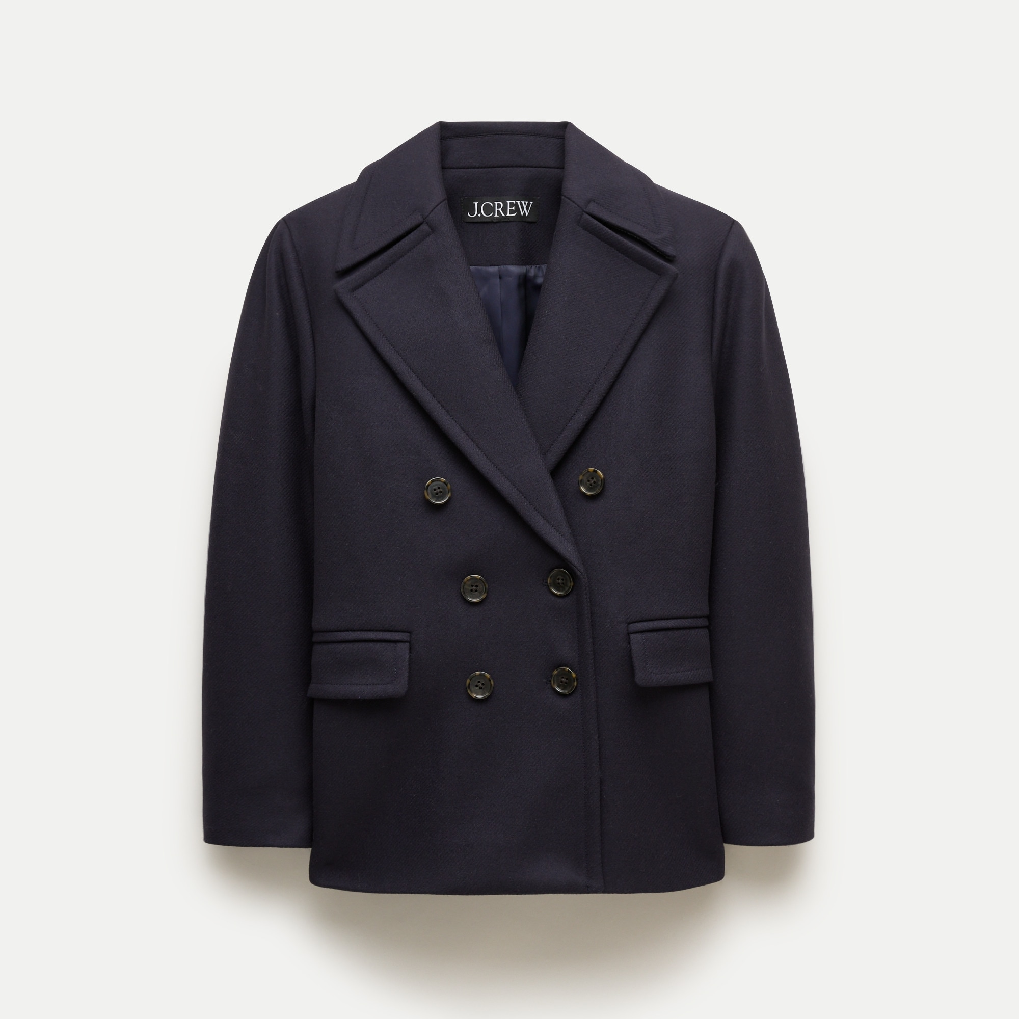 Double-breasted Peacoat In Wool-blend Melton For Women | J.Crew