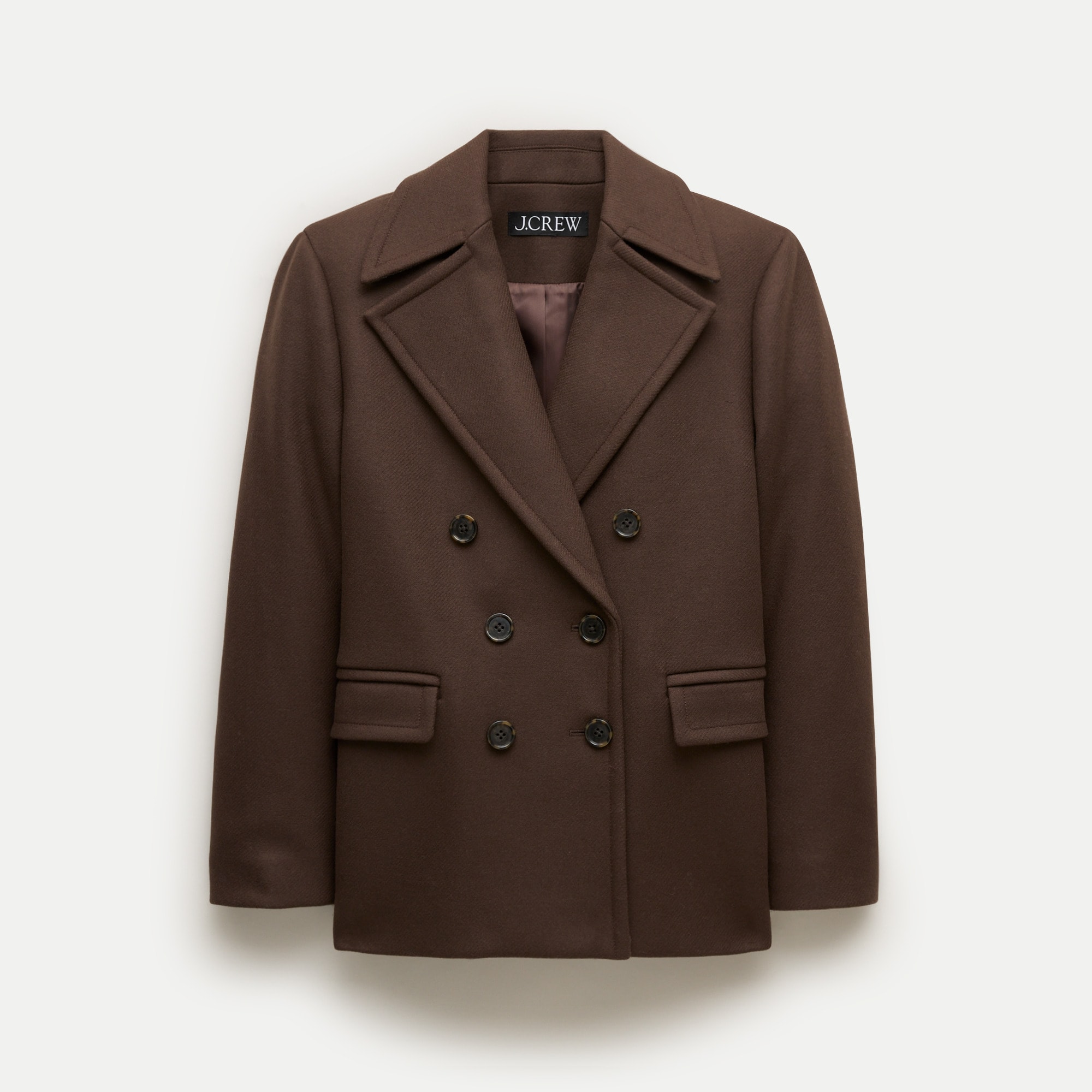 Double-breasted peacoat in wool-blend melton