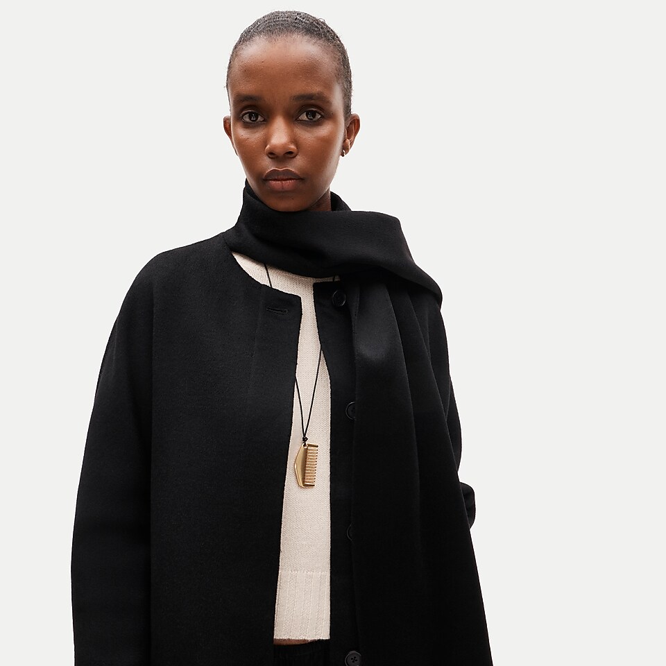 Collection Savoy Faux Fur-trim Topcoat In Italian Wool-blend