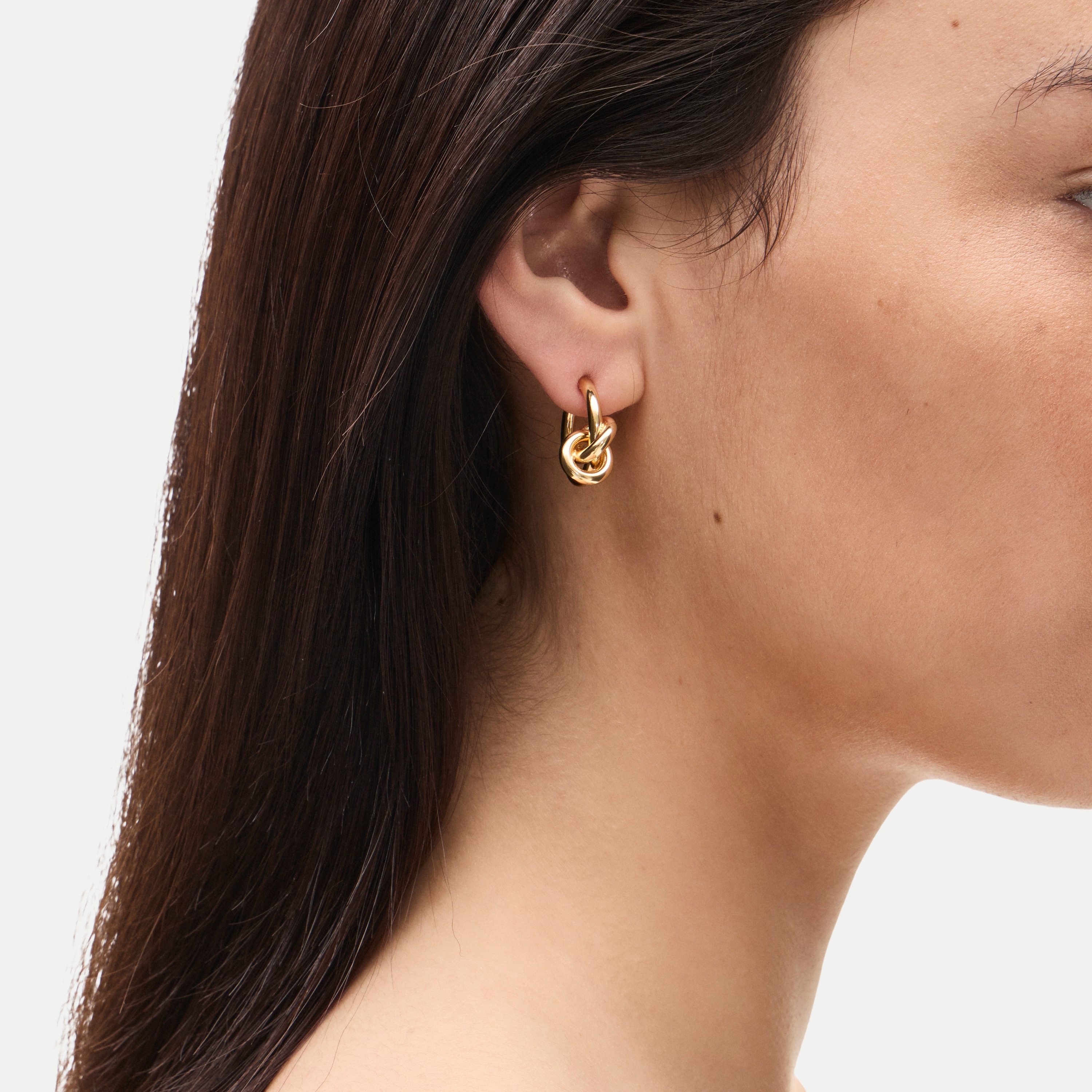 Sculptural knot hoop earrings