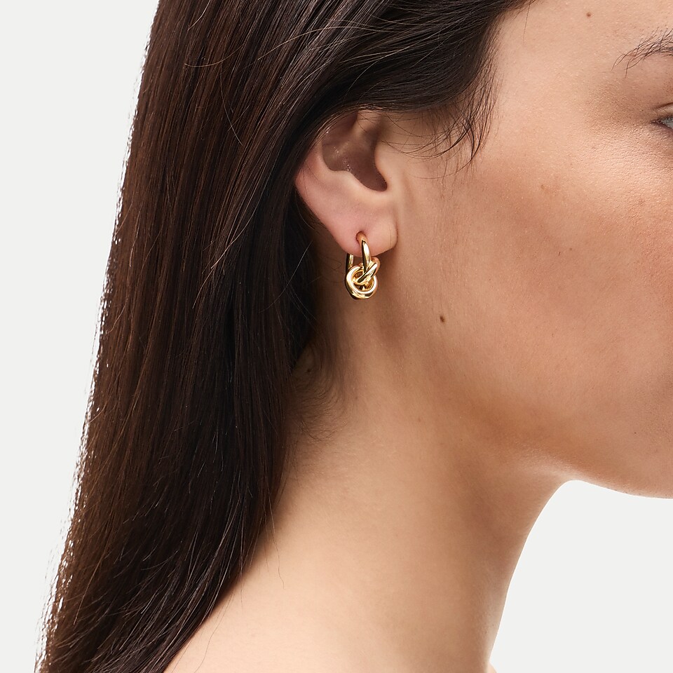 Sculptural knot hoop earrings by J.Crew