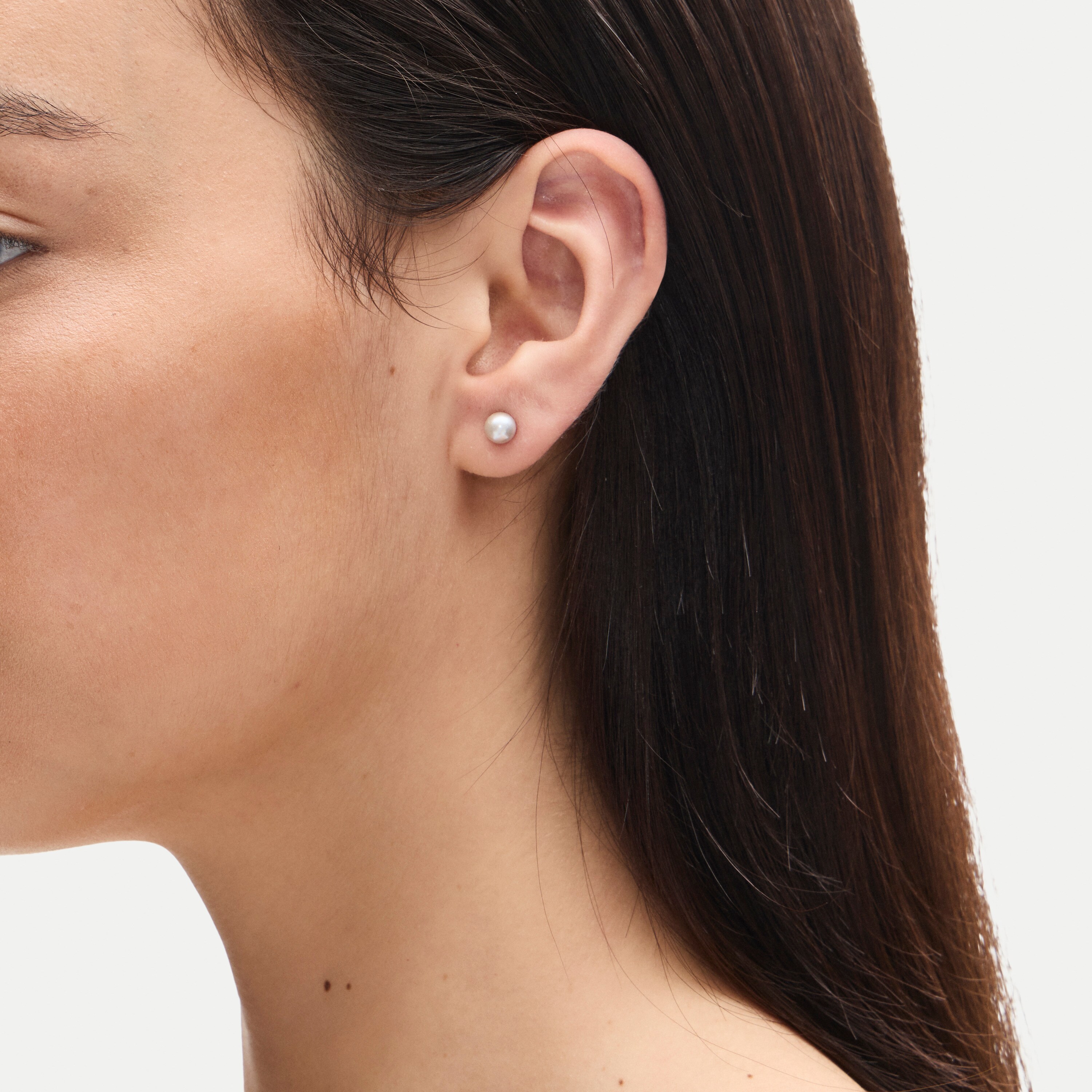Grey freshwater pearl stud earrings