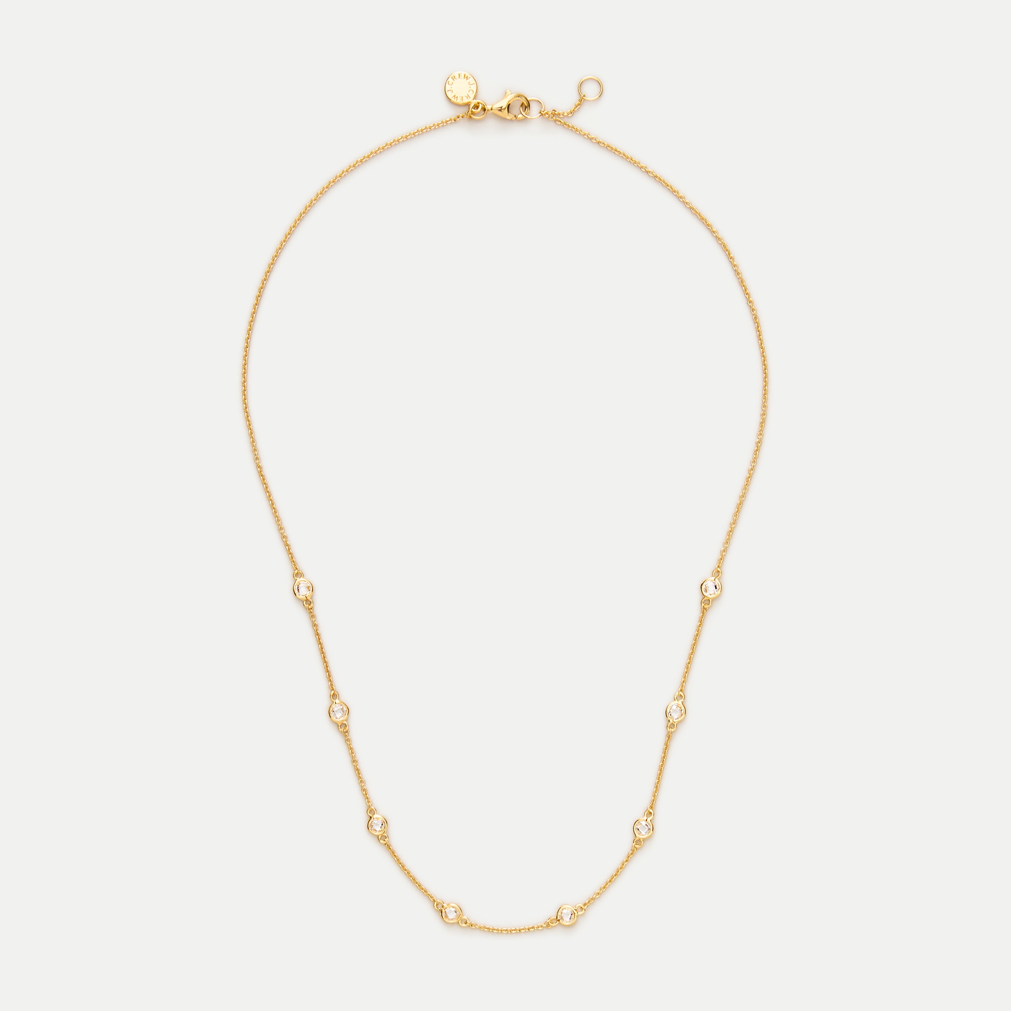 18k gold vermeil cubic zirconia station necklace