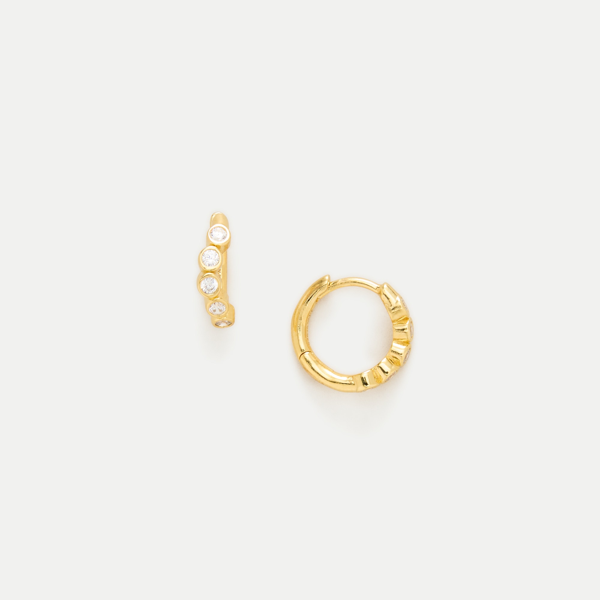 18k gold vermeil cubic zirconia hoop earrings