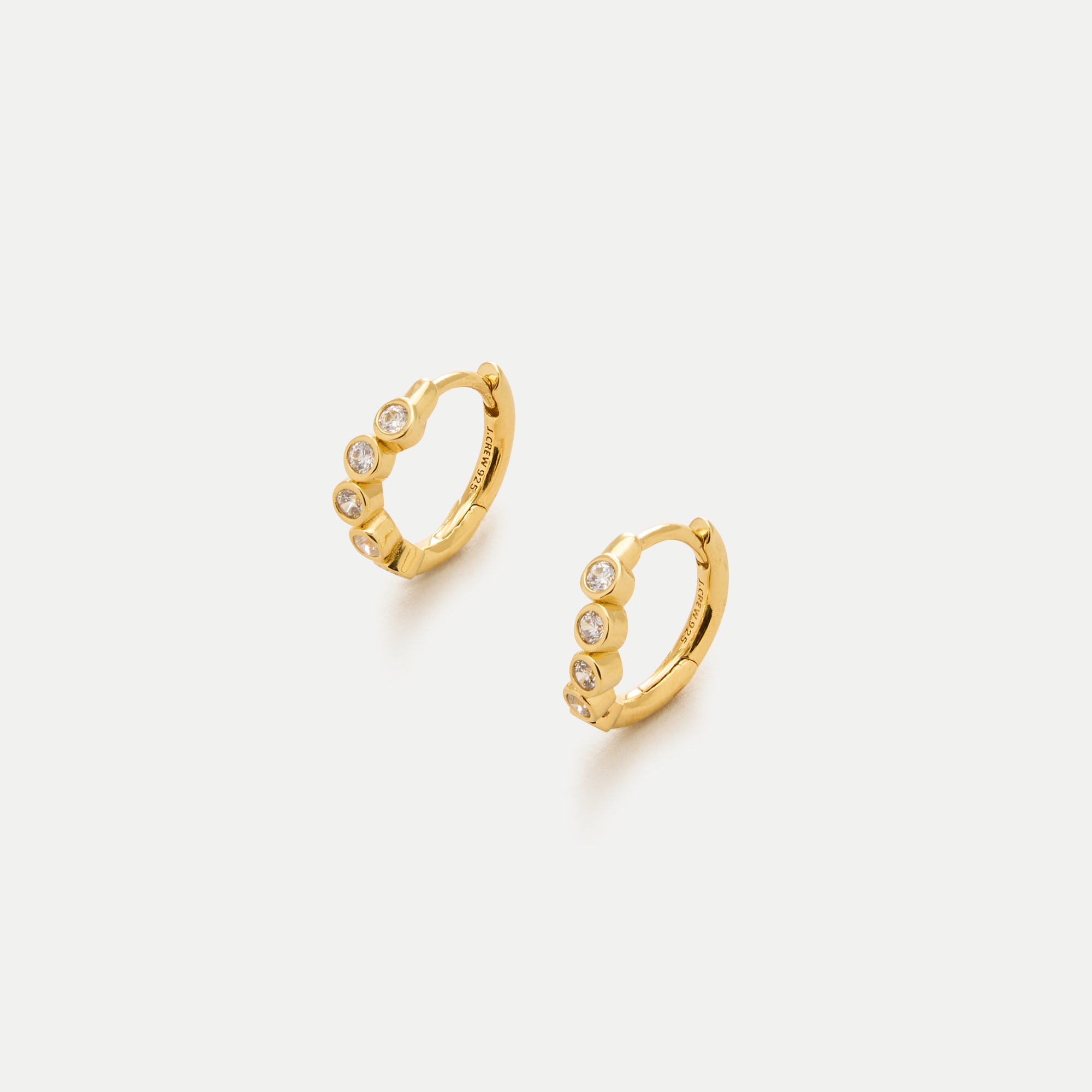 18k gold vermeil cubic zirconia hoop earrings