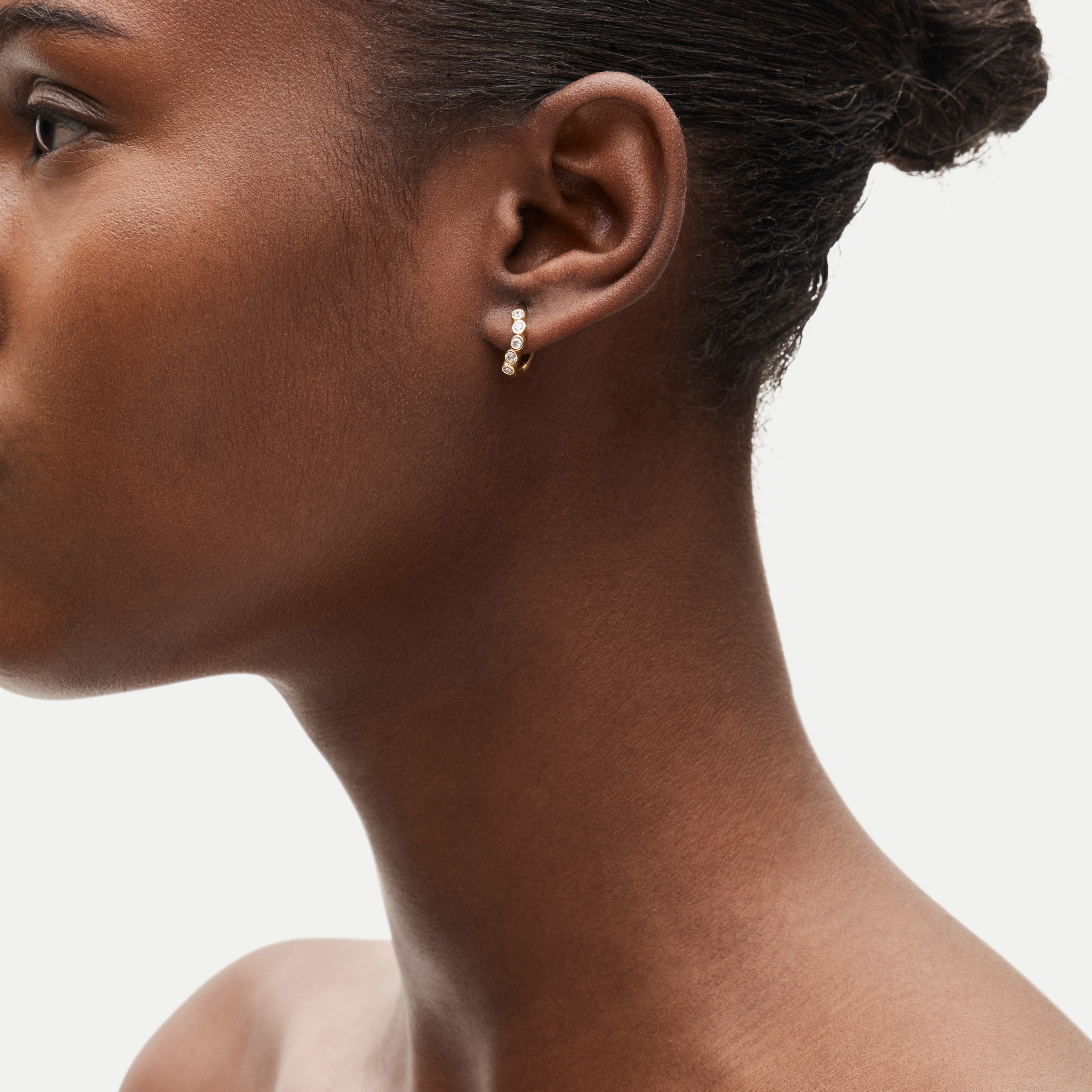 18k gold vermeil cubic zirconia hoop earrings