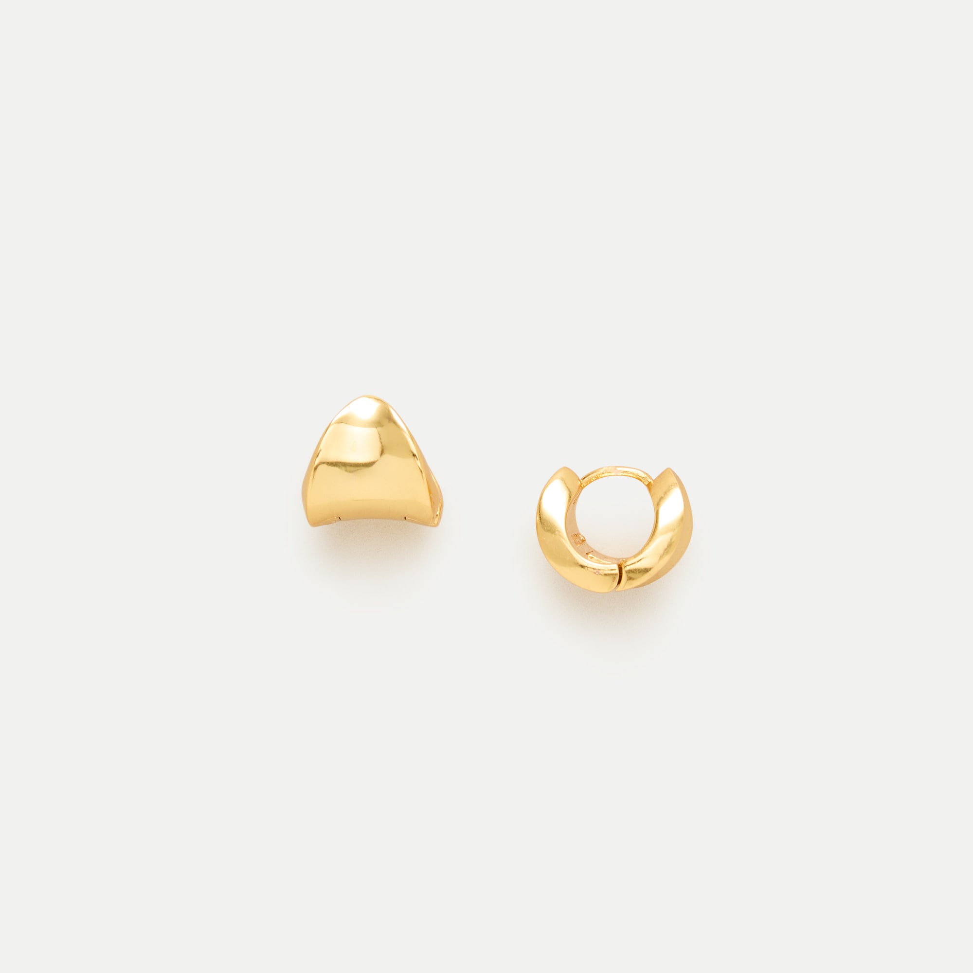 Wide huggie hoop earrings