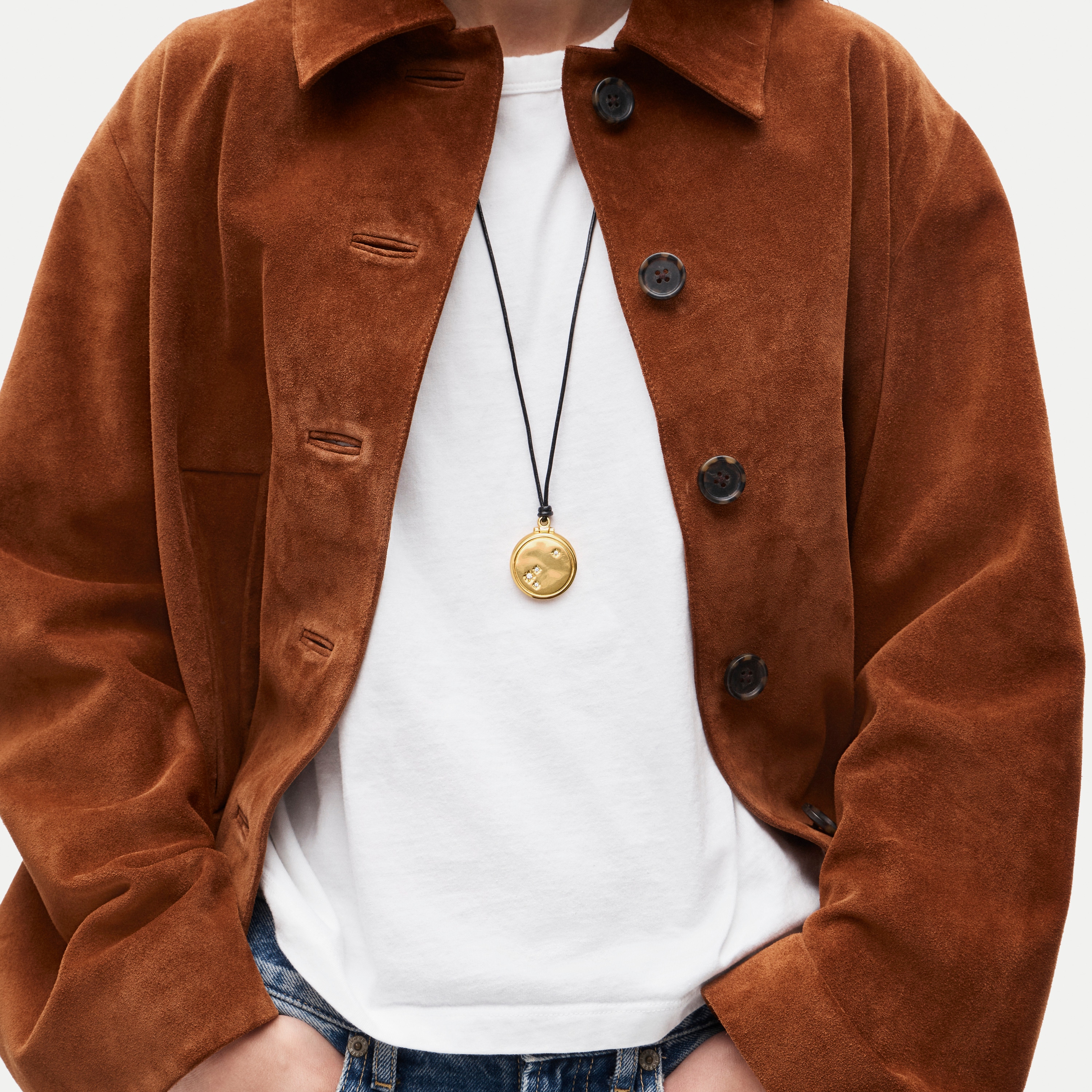 Compact-mirror pendant necklace