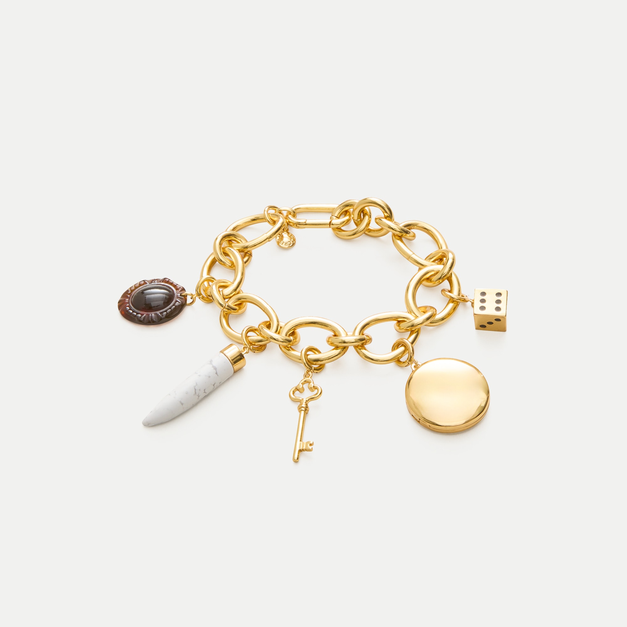 Antique-token charm bracelet
