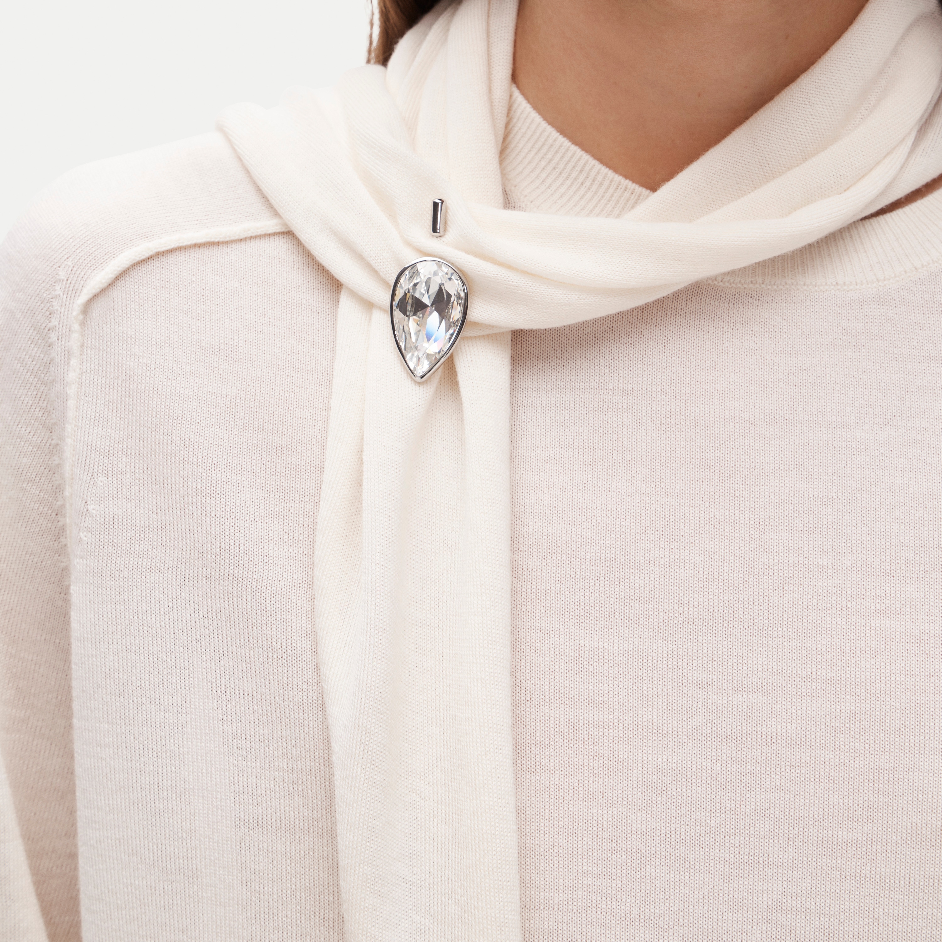 Teardrop crystal brooch