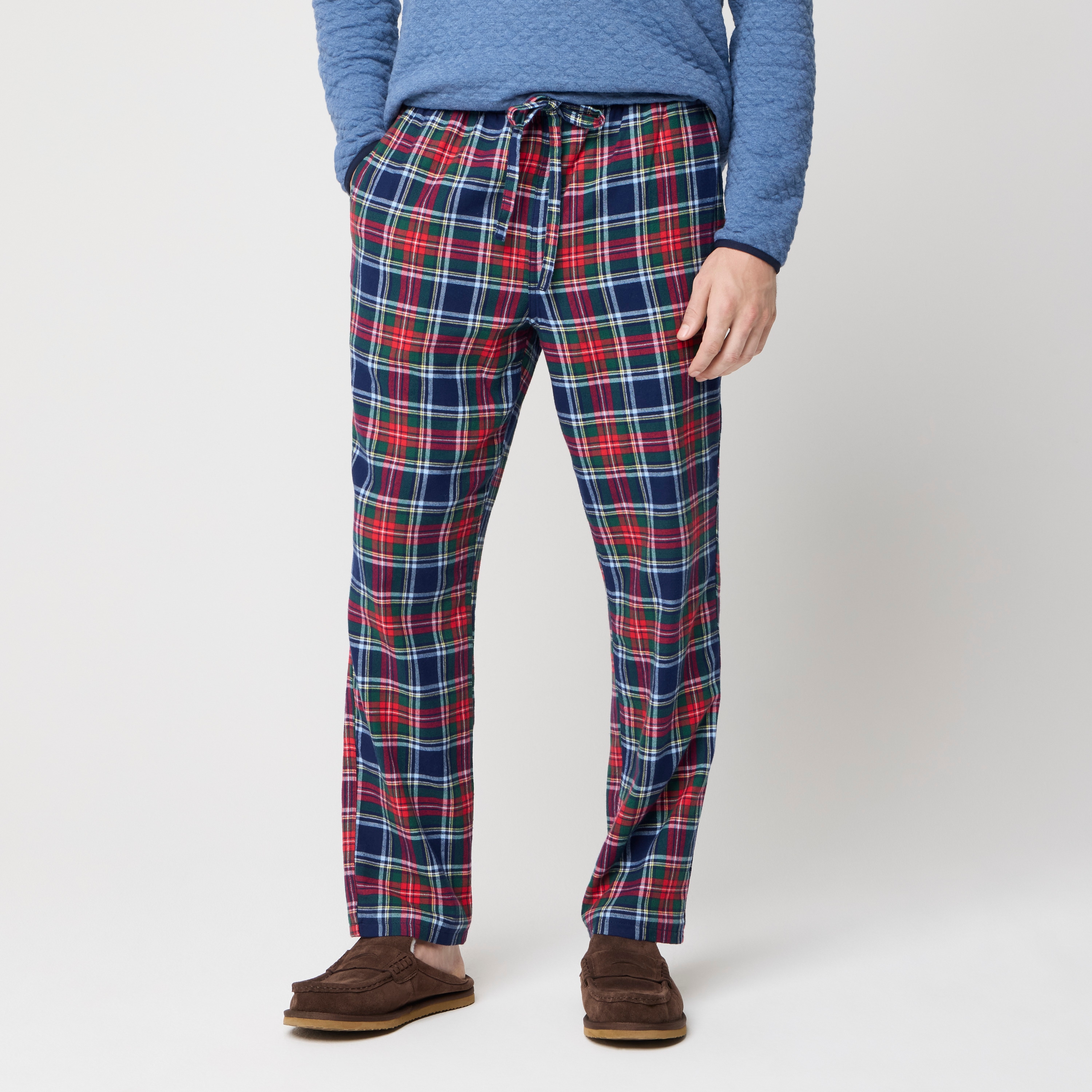 100% cotton flannel plaid pajama pant