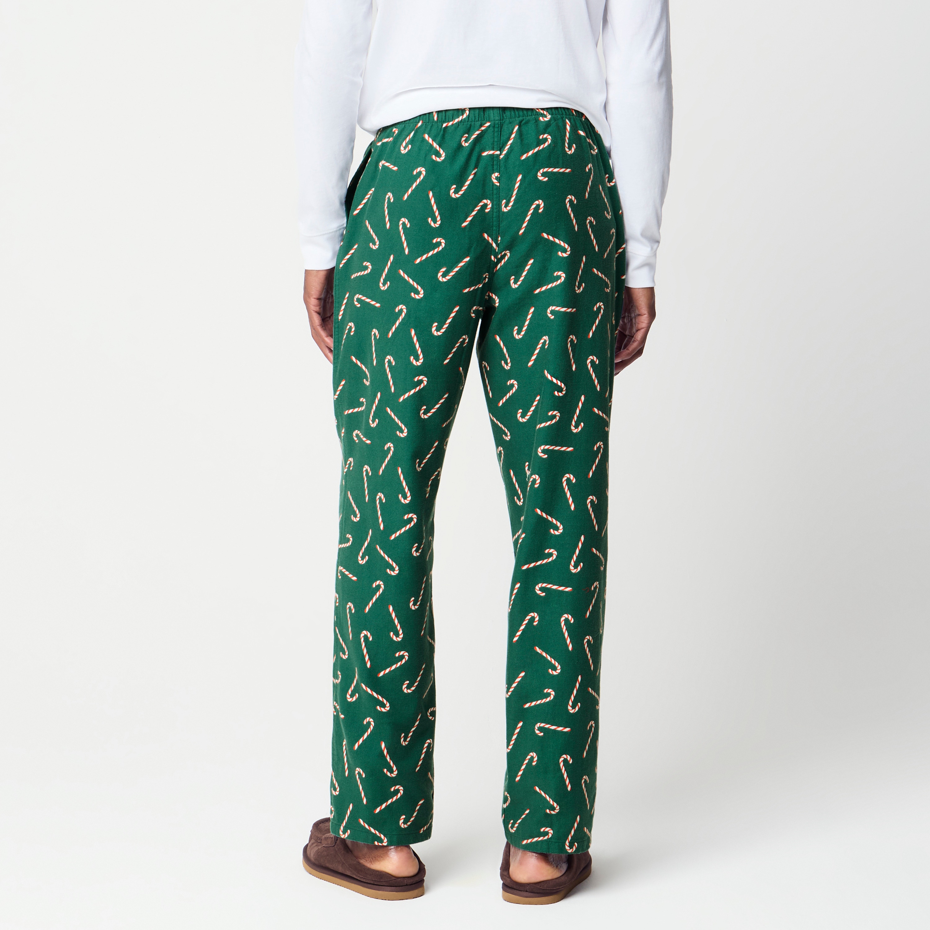 100% cotton flannel candy cane pajama pant