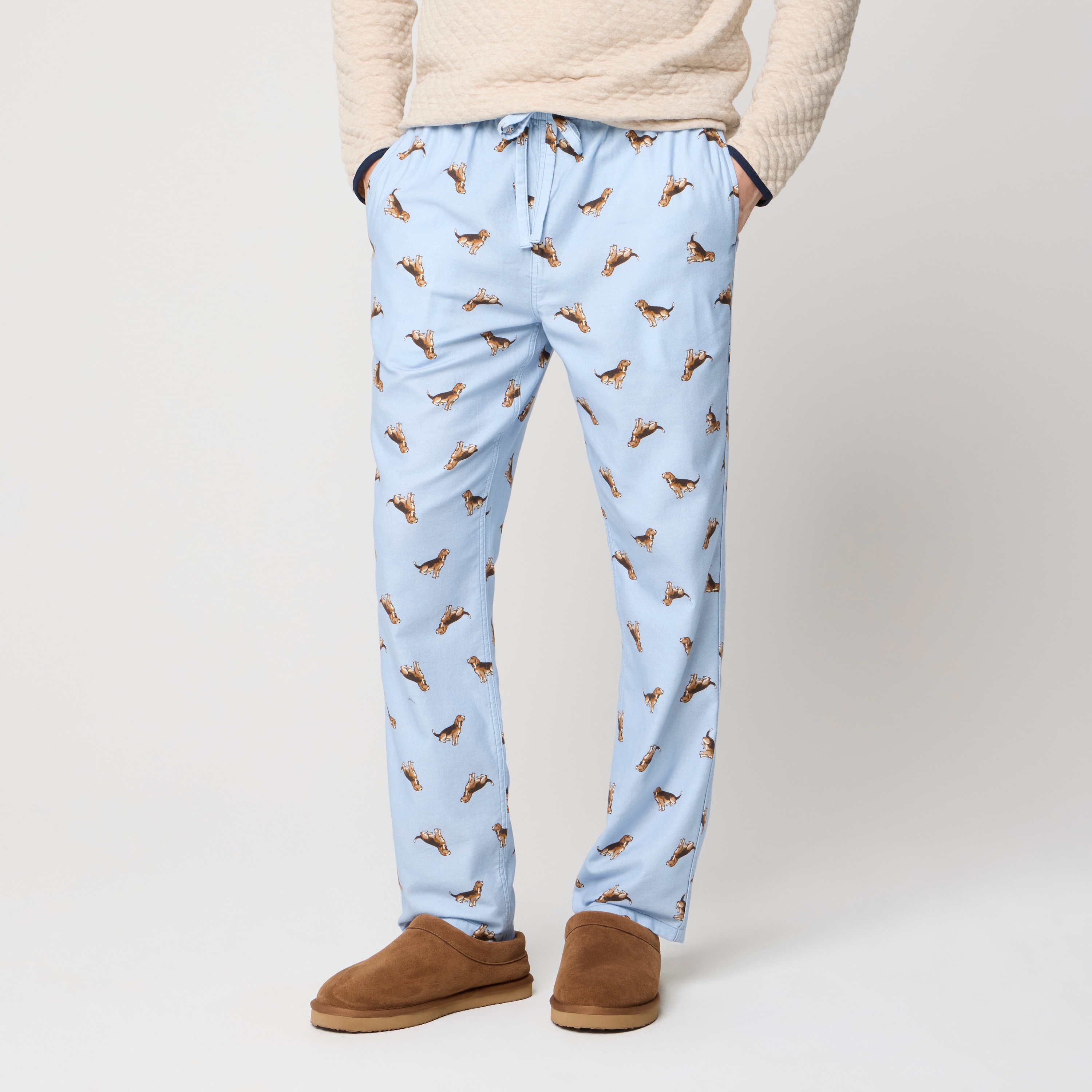 100% cotton flannel beagle dog pajama pant