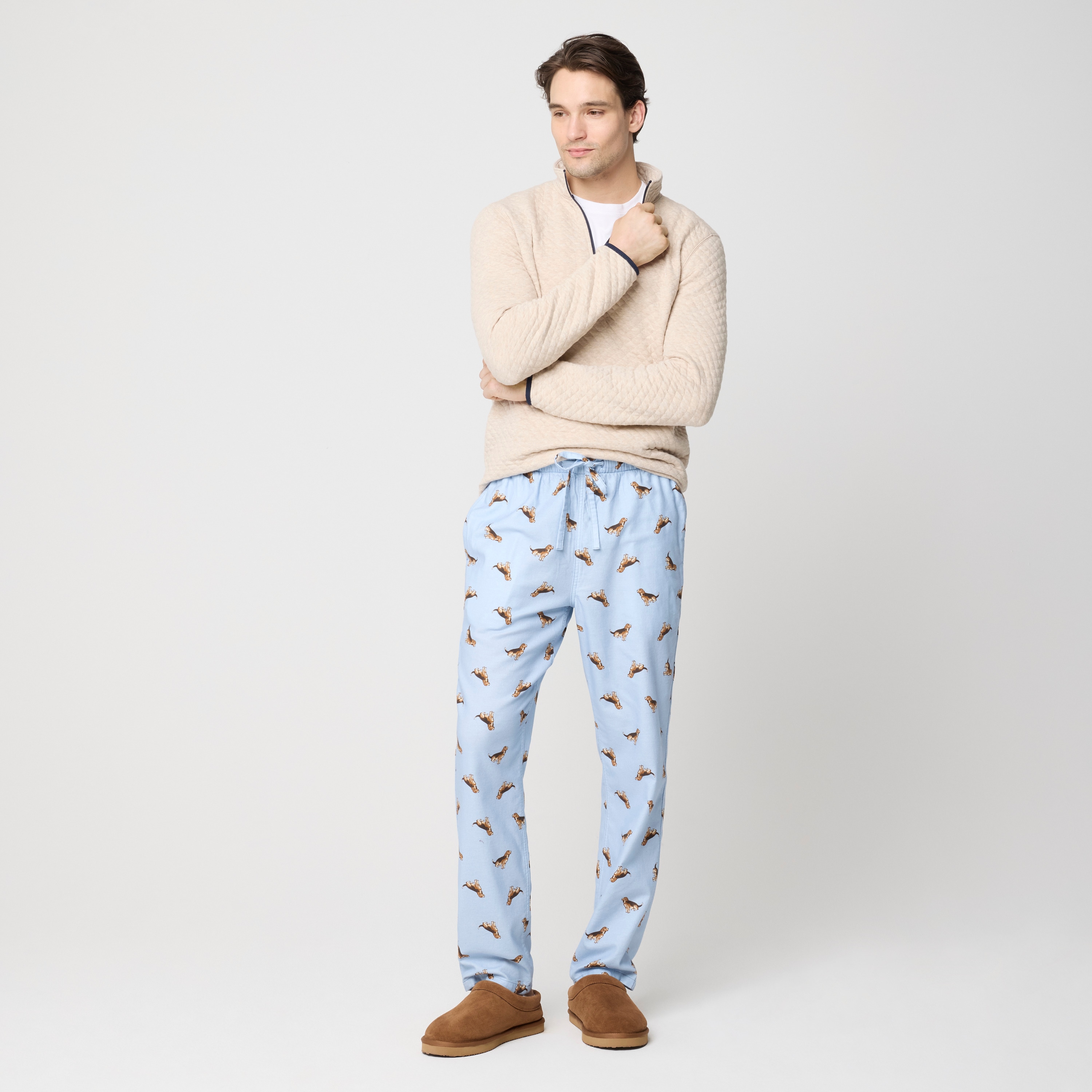 100% cotton flannel beagle dog pajama pant