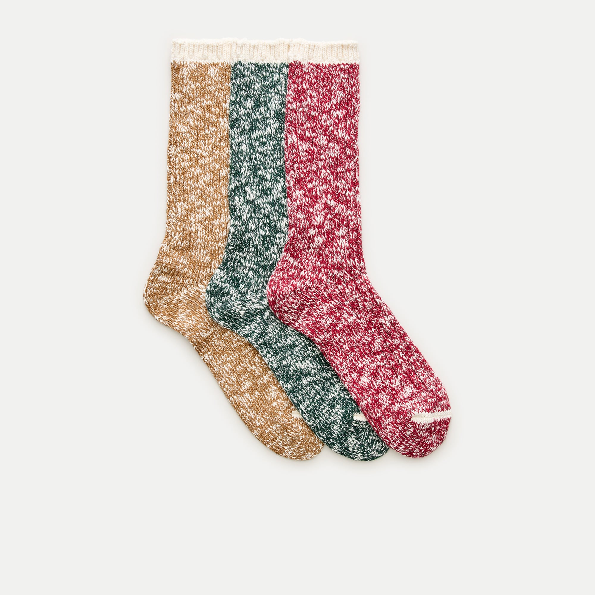 Cotton-blend marled socks three-pack