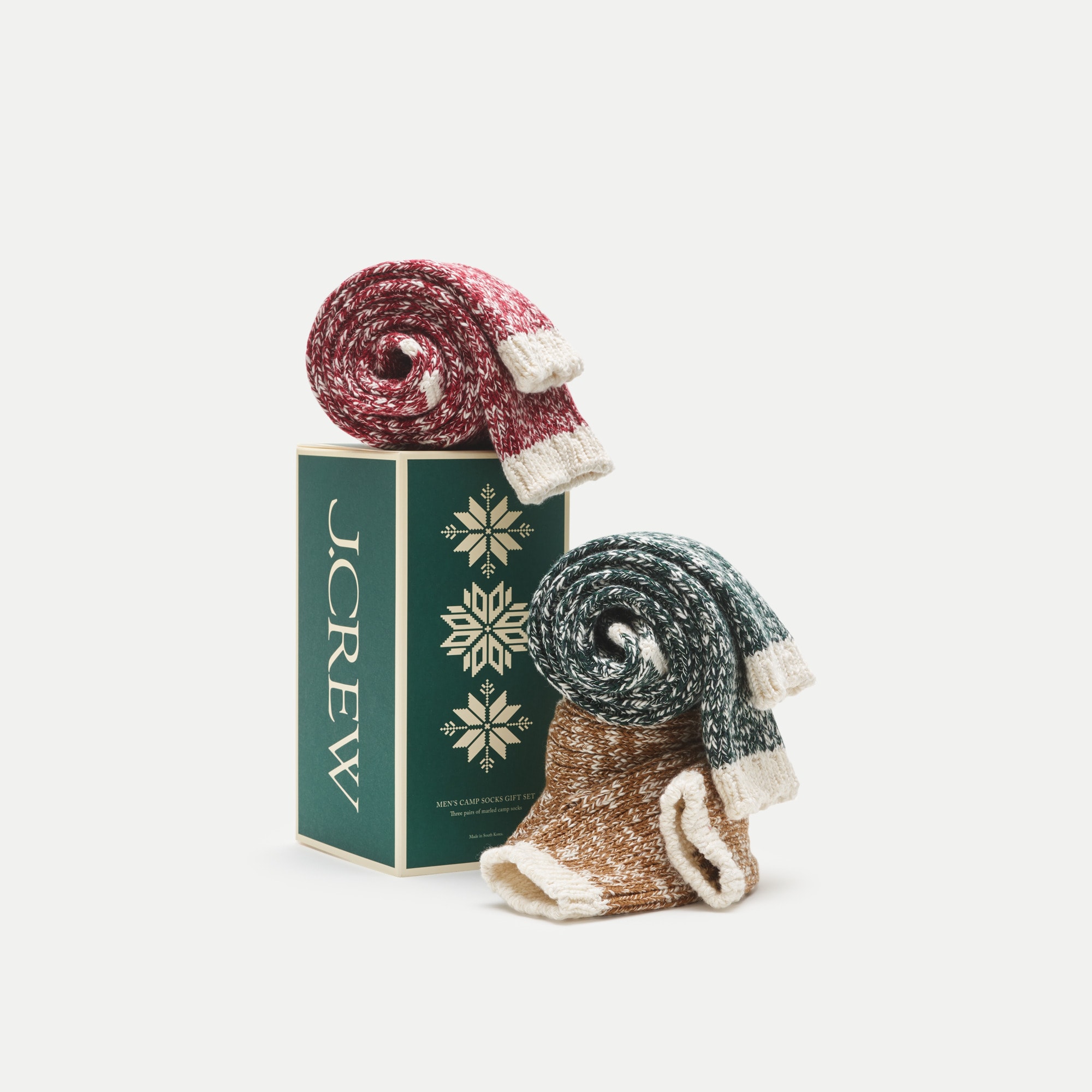Cotton-blend marled socks three-pack