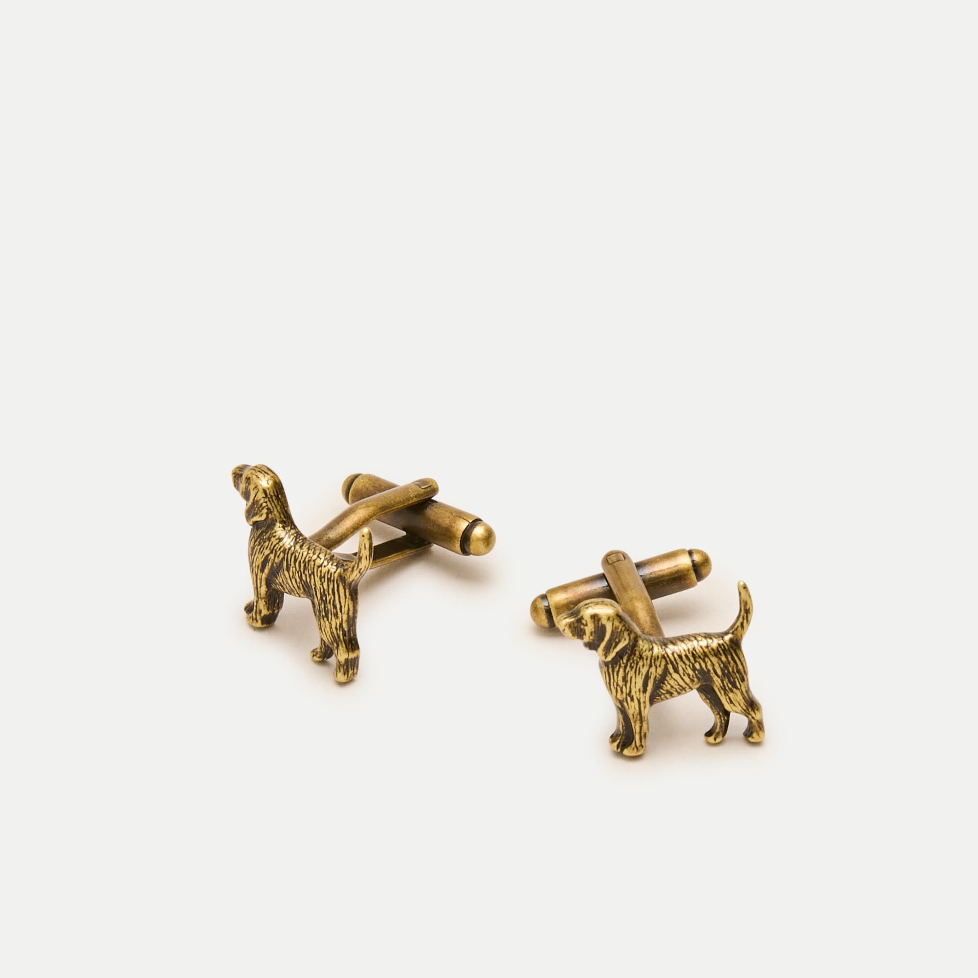 Brass dog cuff links