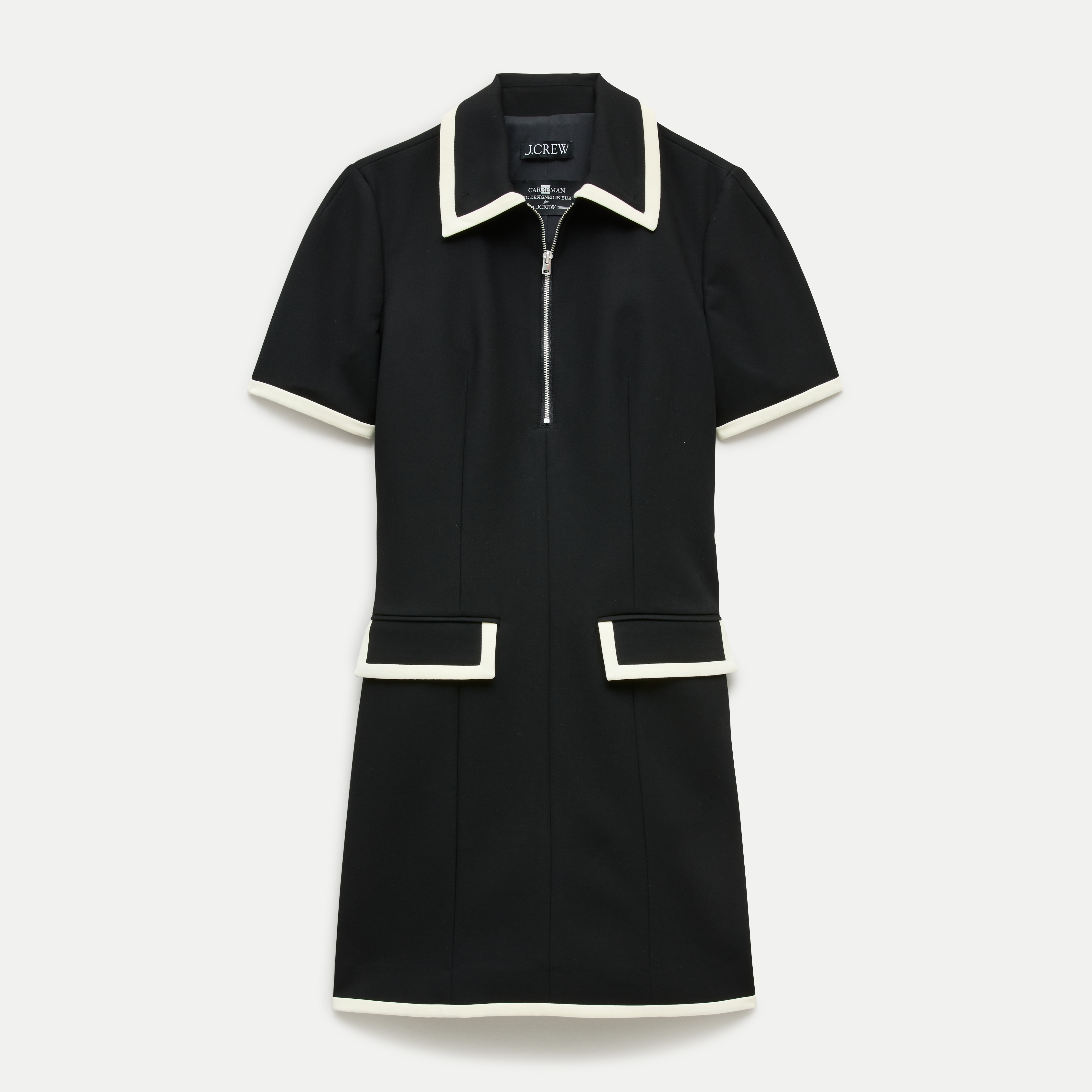 Parc dress in contrast-trim four-season stretch