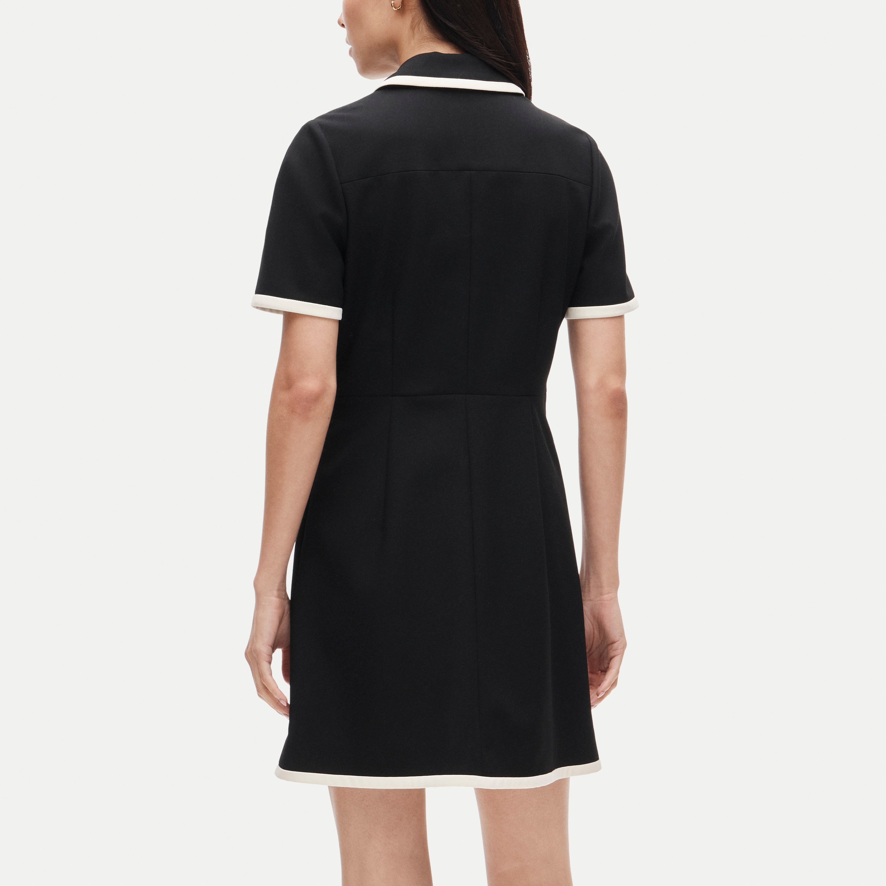 Parc dress in contrast-trim four-season stretch