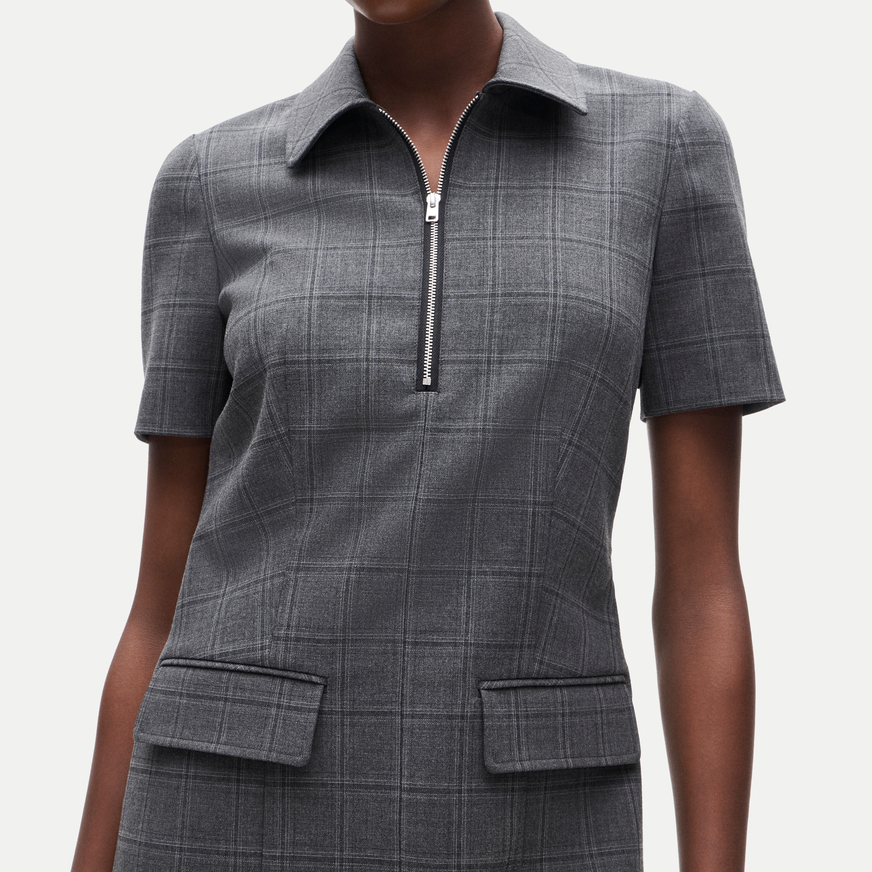 Parc dress in plaid four-season stretch