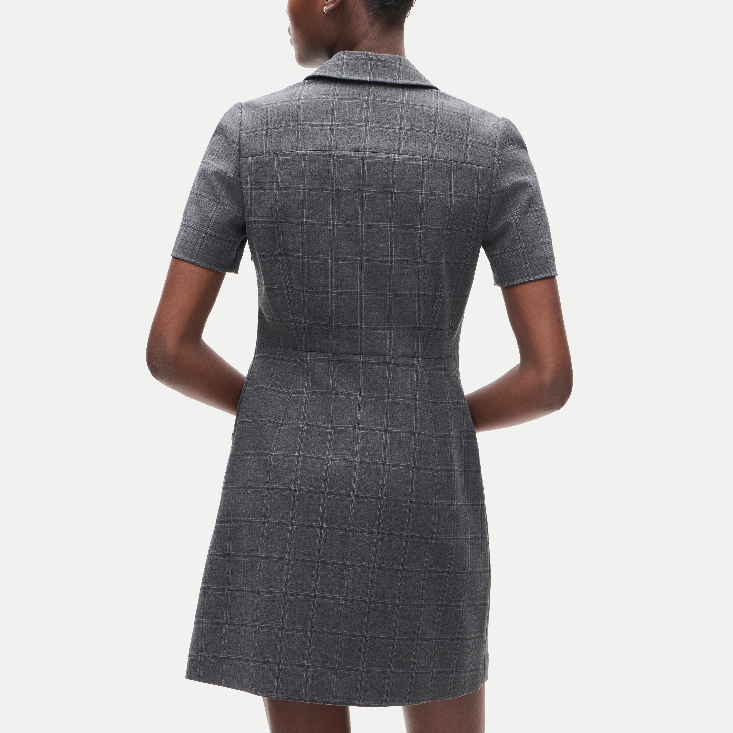 grey plaid dress Parc In Four-season Stretch For Women YGroup_concord