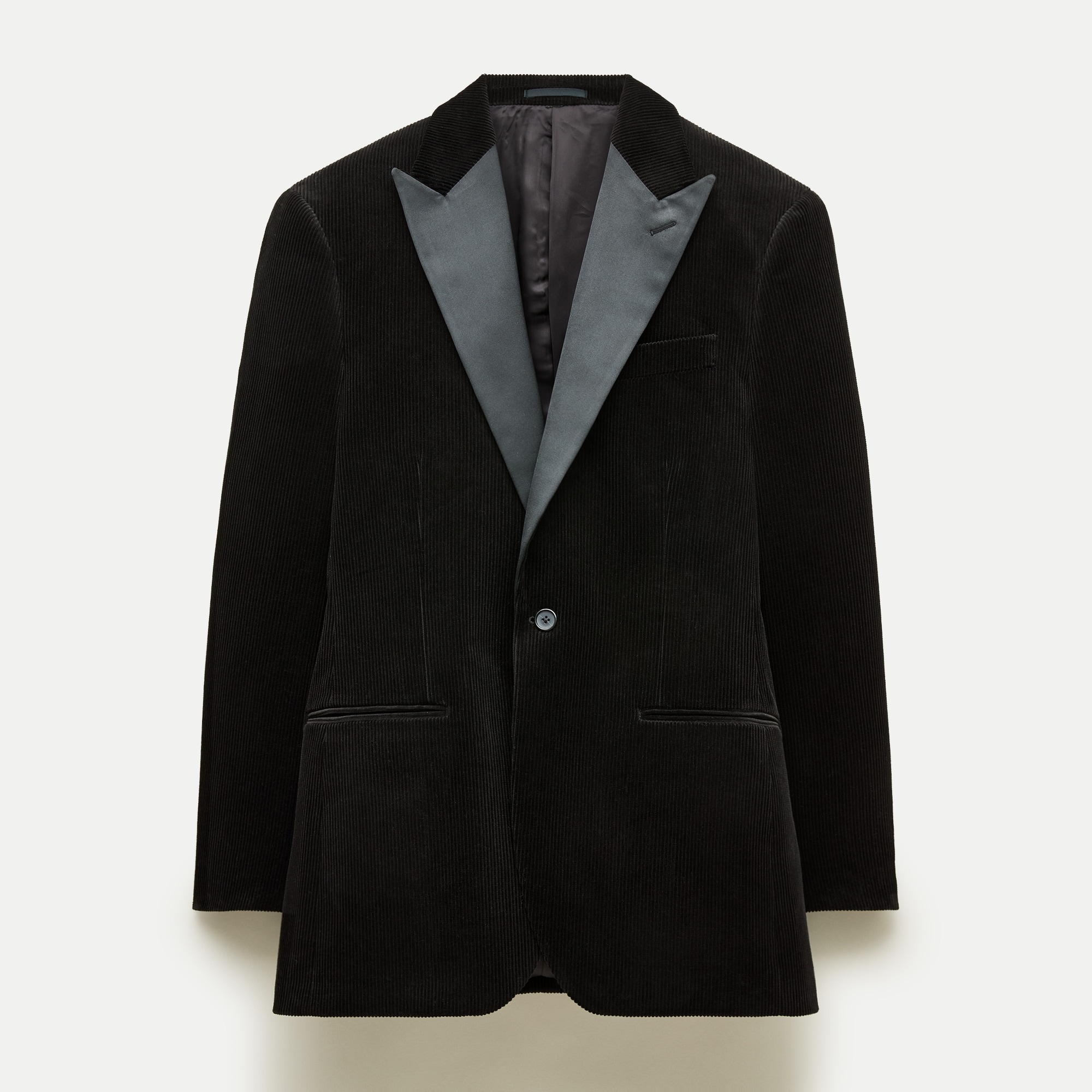 Relaxed-fit peak-lapel tuxedo jacket in Italian cotton corduroy