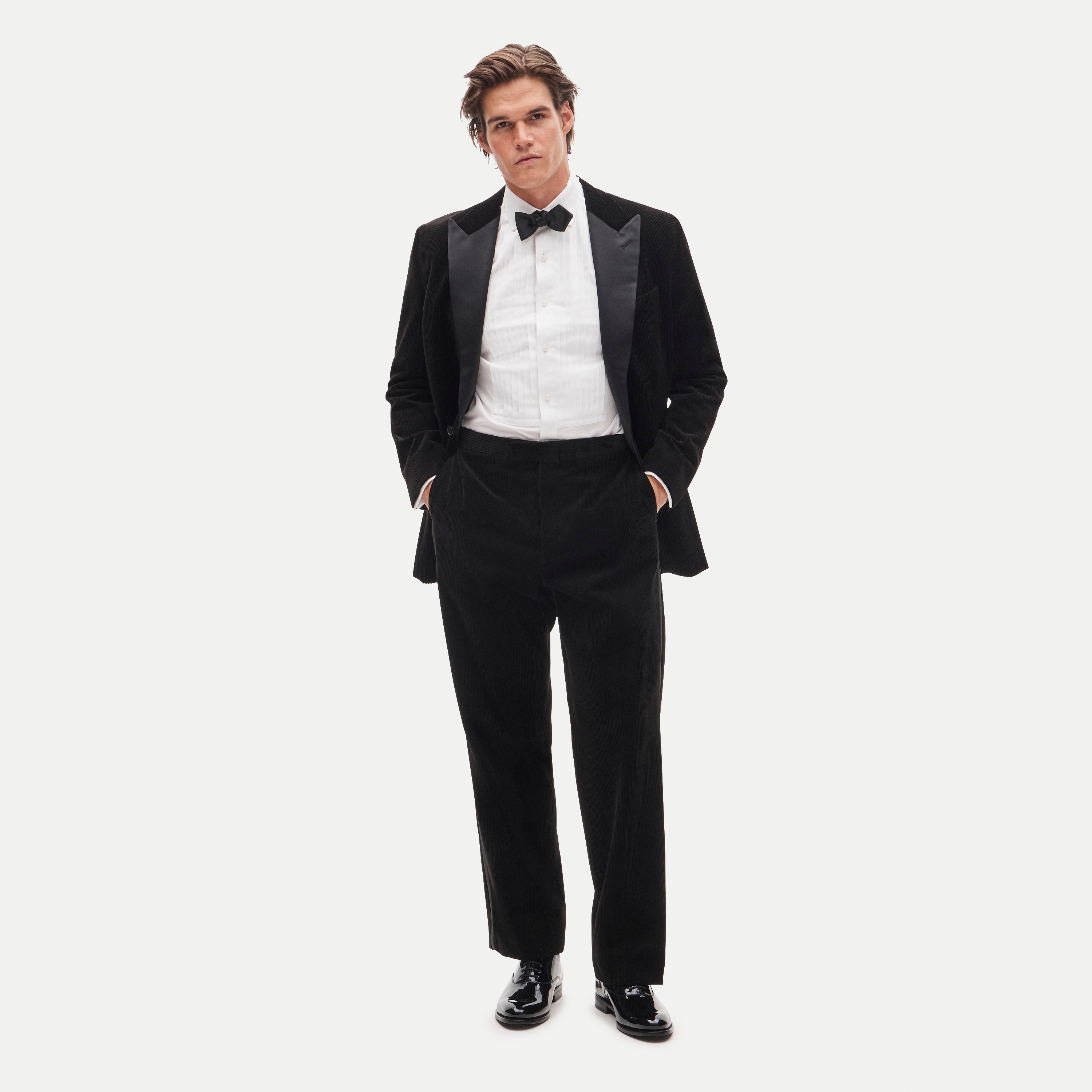 Relaxed-fit tuxedo pant in Italian cotton corduroy