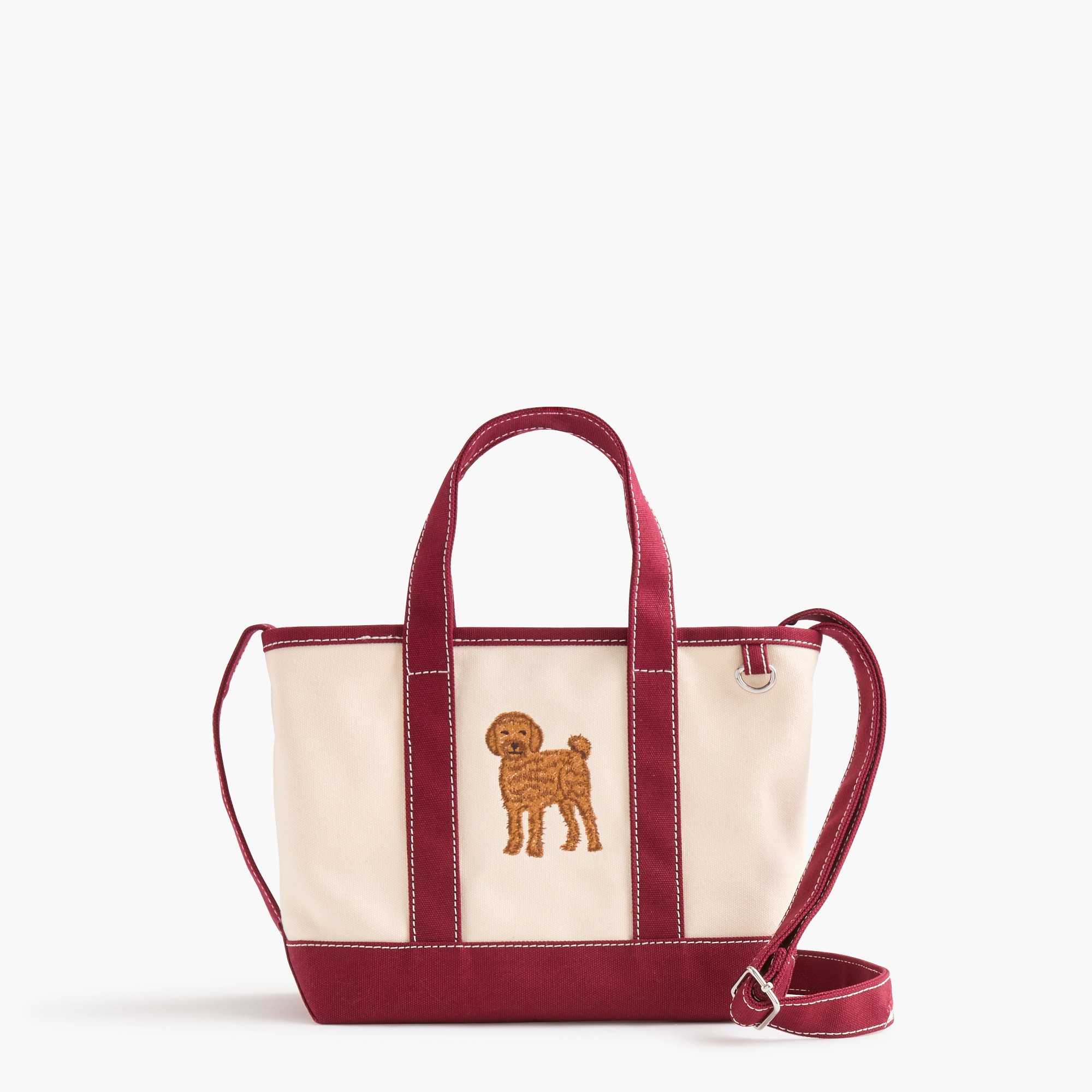 Main Street mini tote with embroidered dog