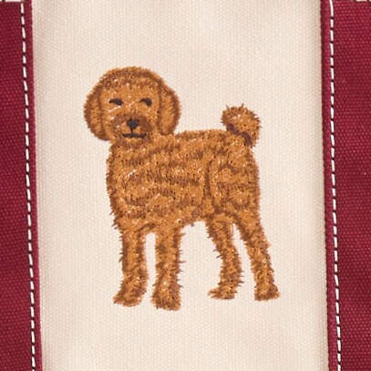 Main Street mini tote with embroidered dog BROWN DOODLE