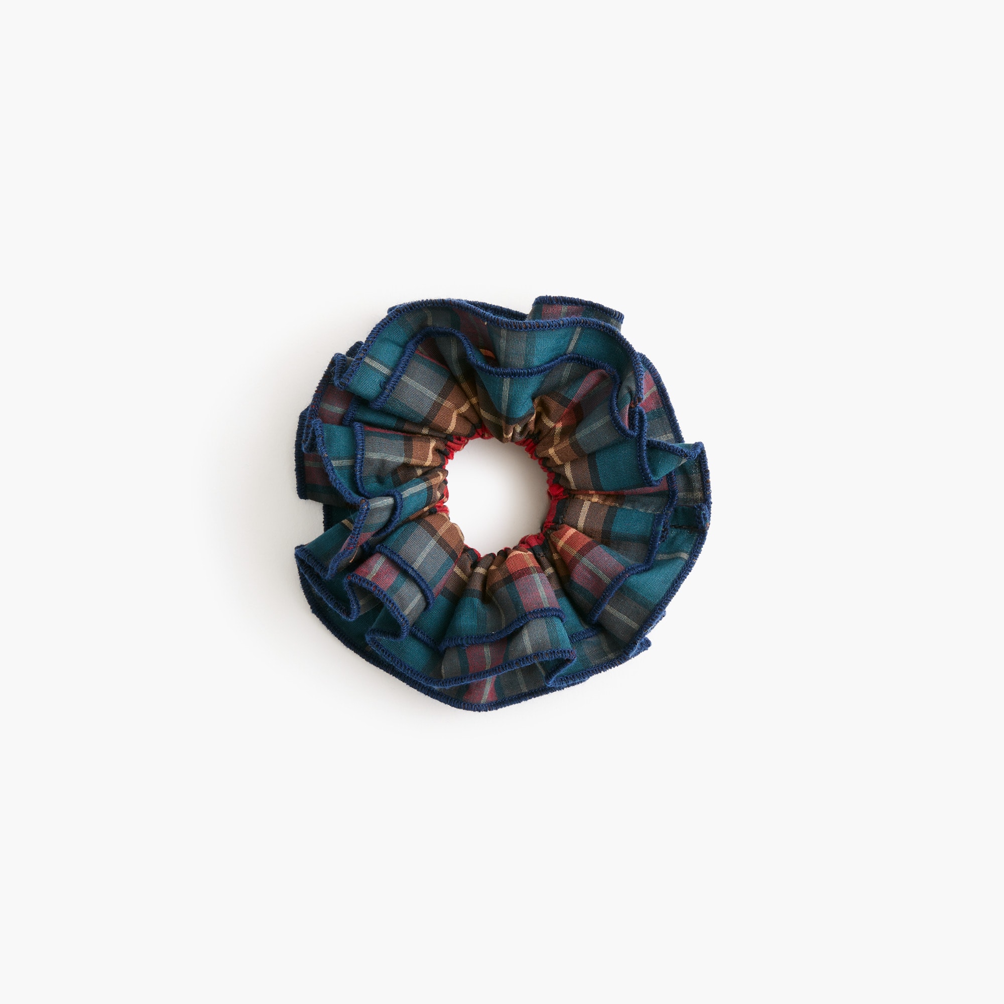 Tiered plaid ruffle hair scrunchie
