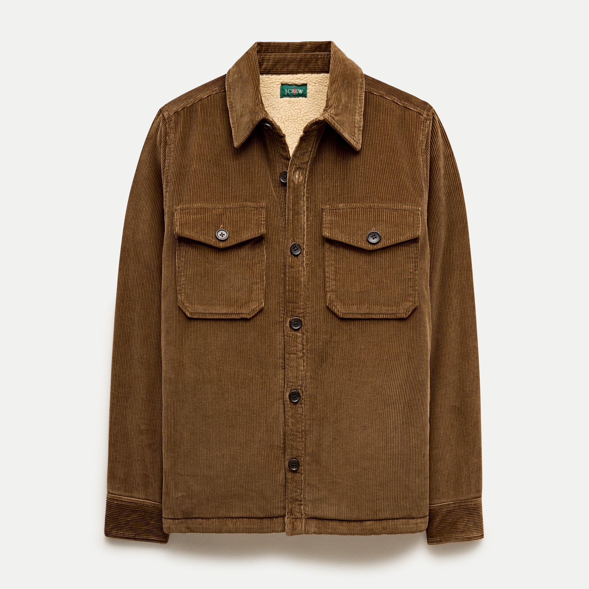 Sherpa-lined corduroy shirt-jacket