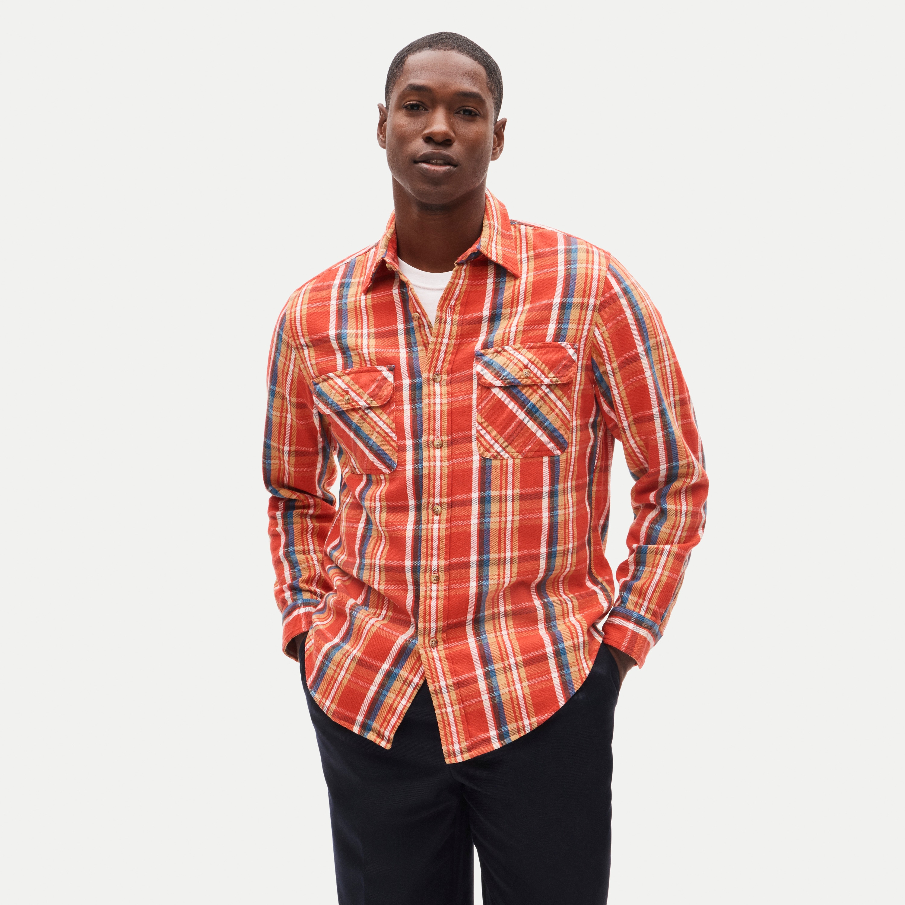 Brushed cotton flannel workshirt