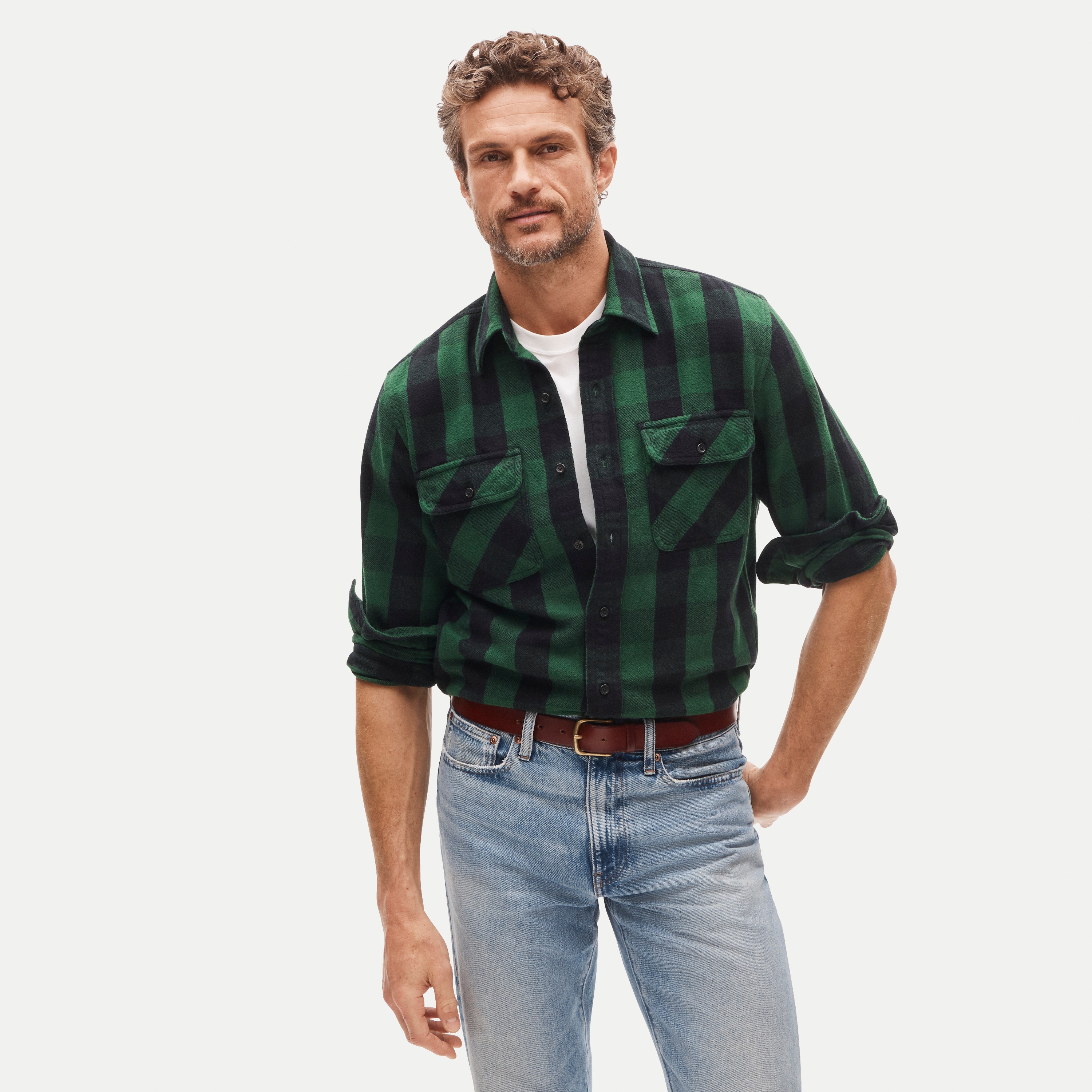 Brushed cotton flannel workshirt