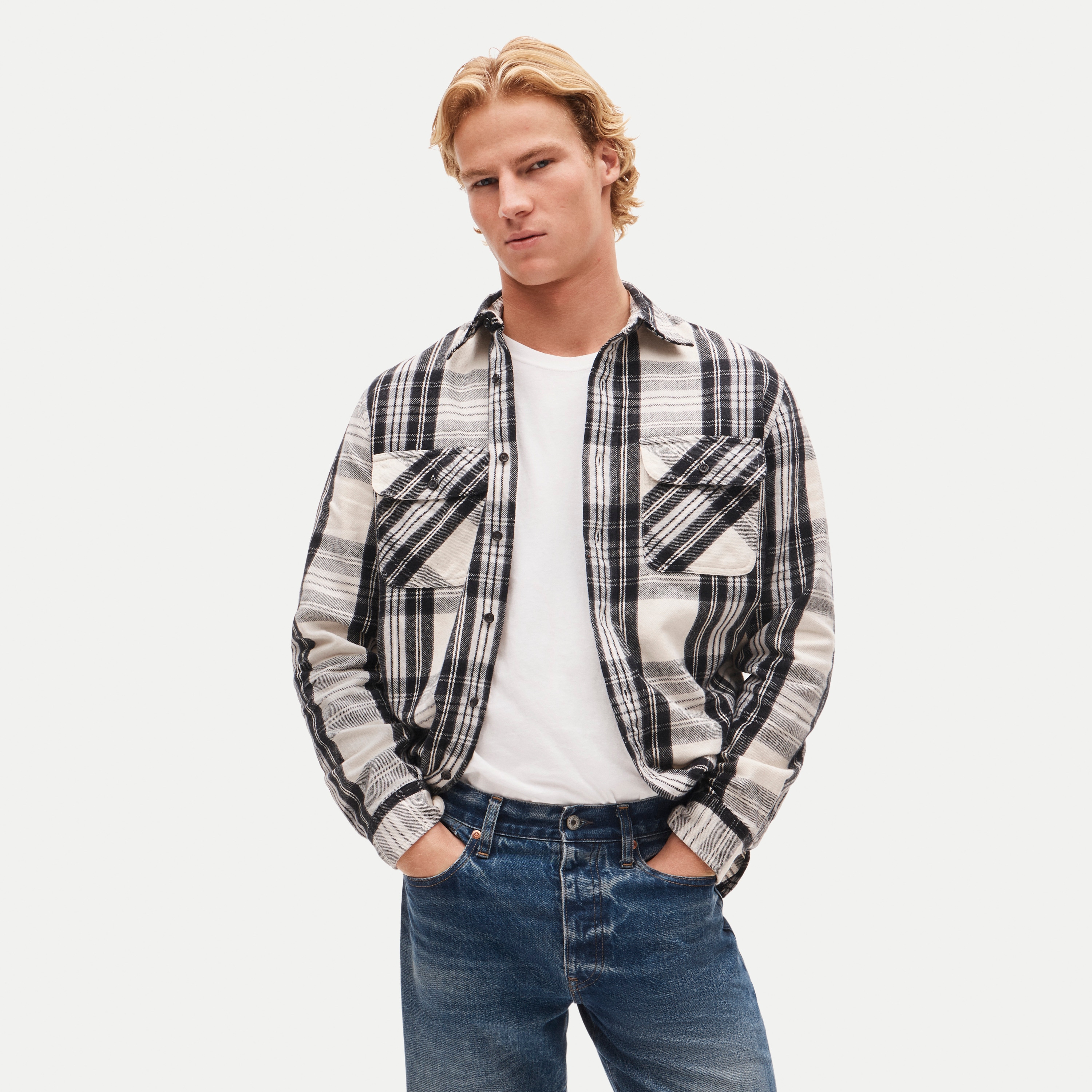 Brushed cotton flannel workshirt