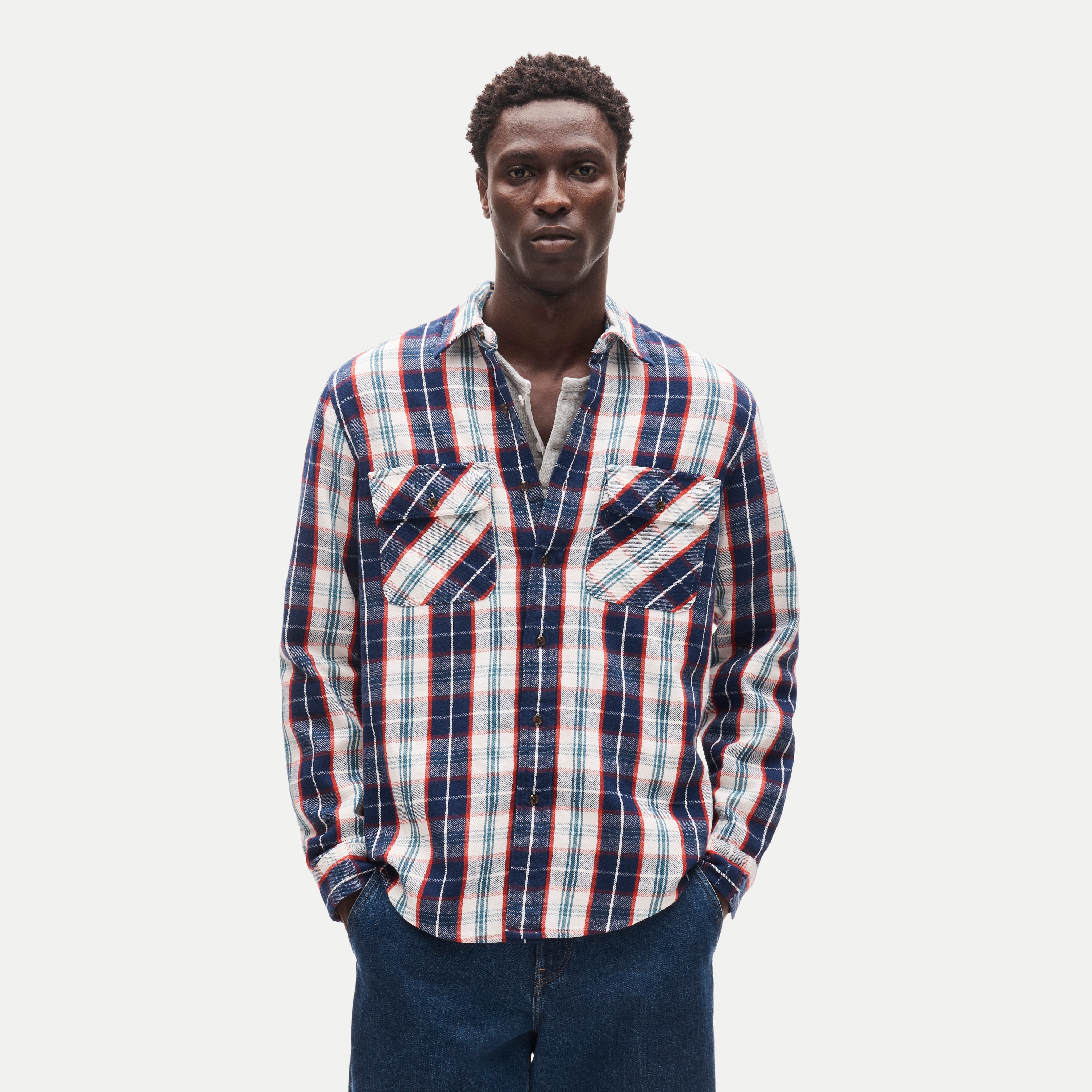 Brushed cotton flannel workshirt