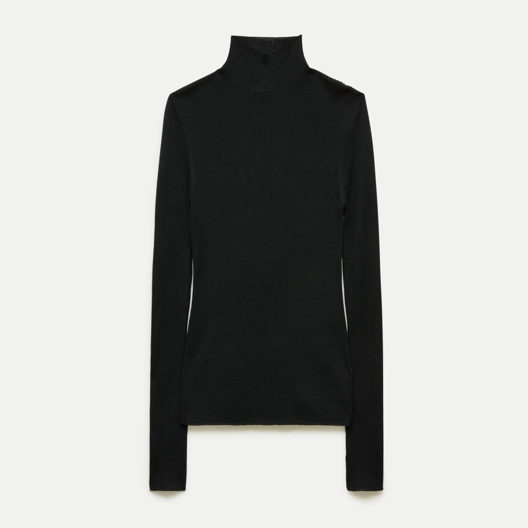 Ribbed merino turtleneck sweater