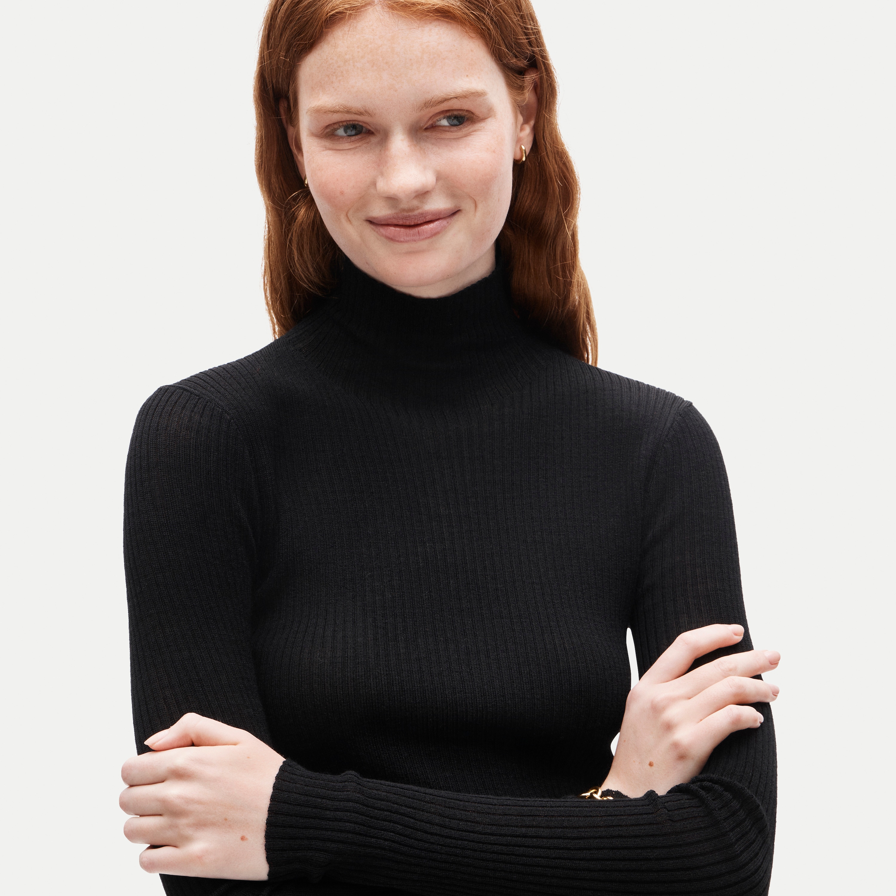 Ribbed merino turtleneck sweater