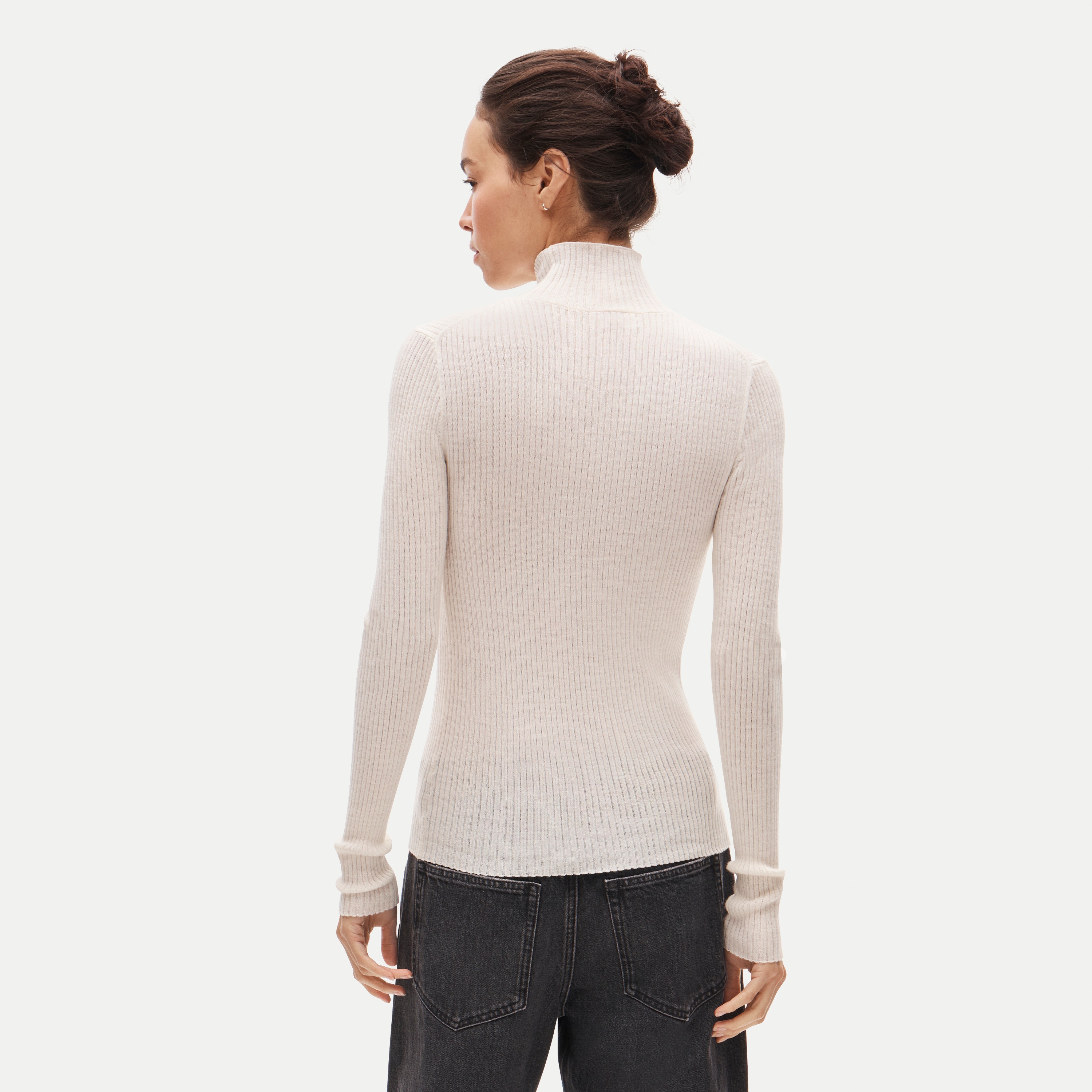 Ribbed merino wool turtleneck sweater
