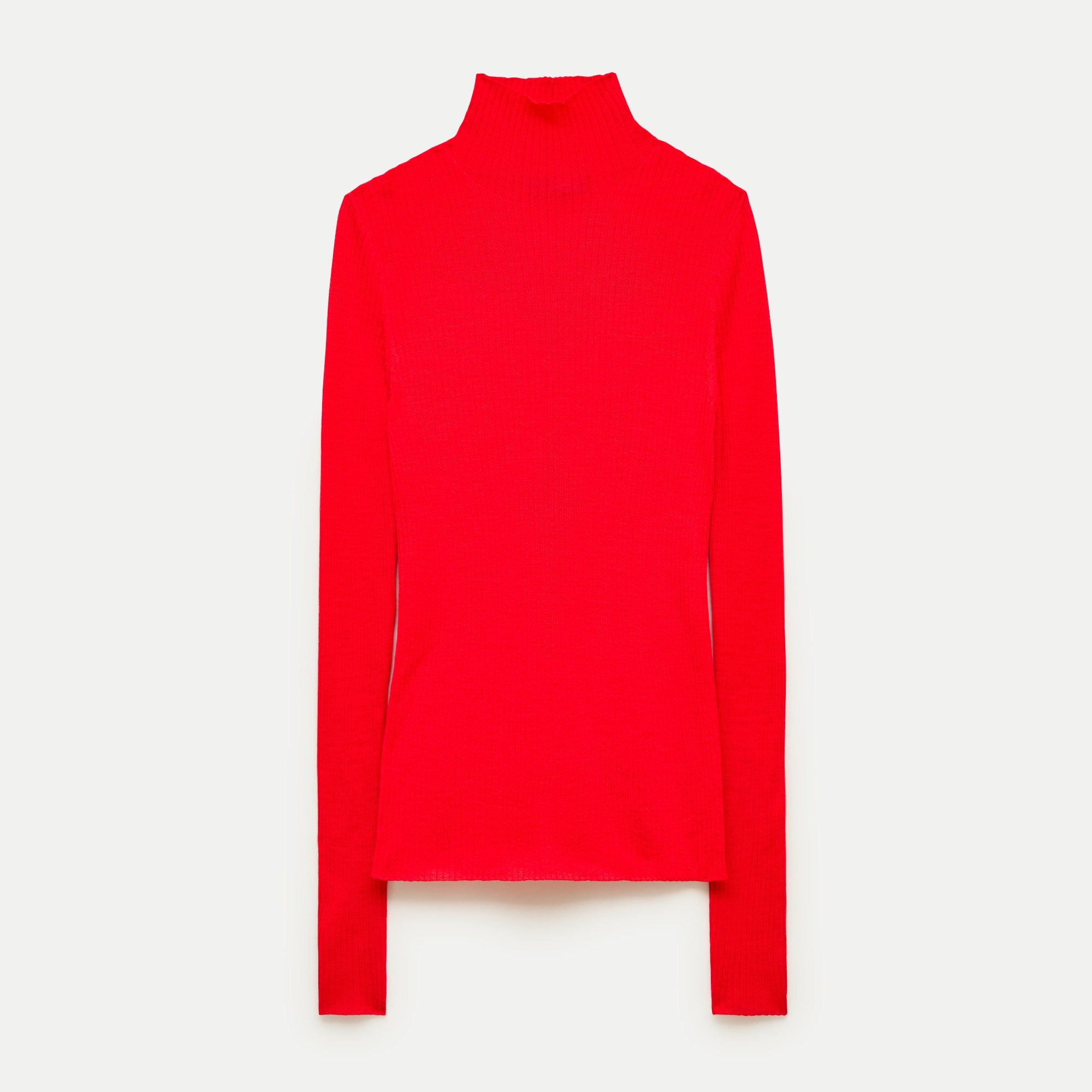 Ribbed merino wool turtleneck sweater