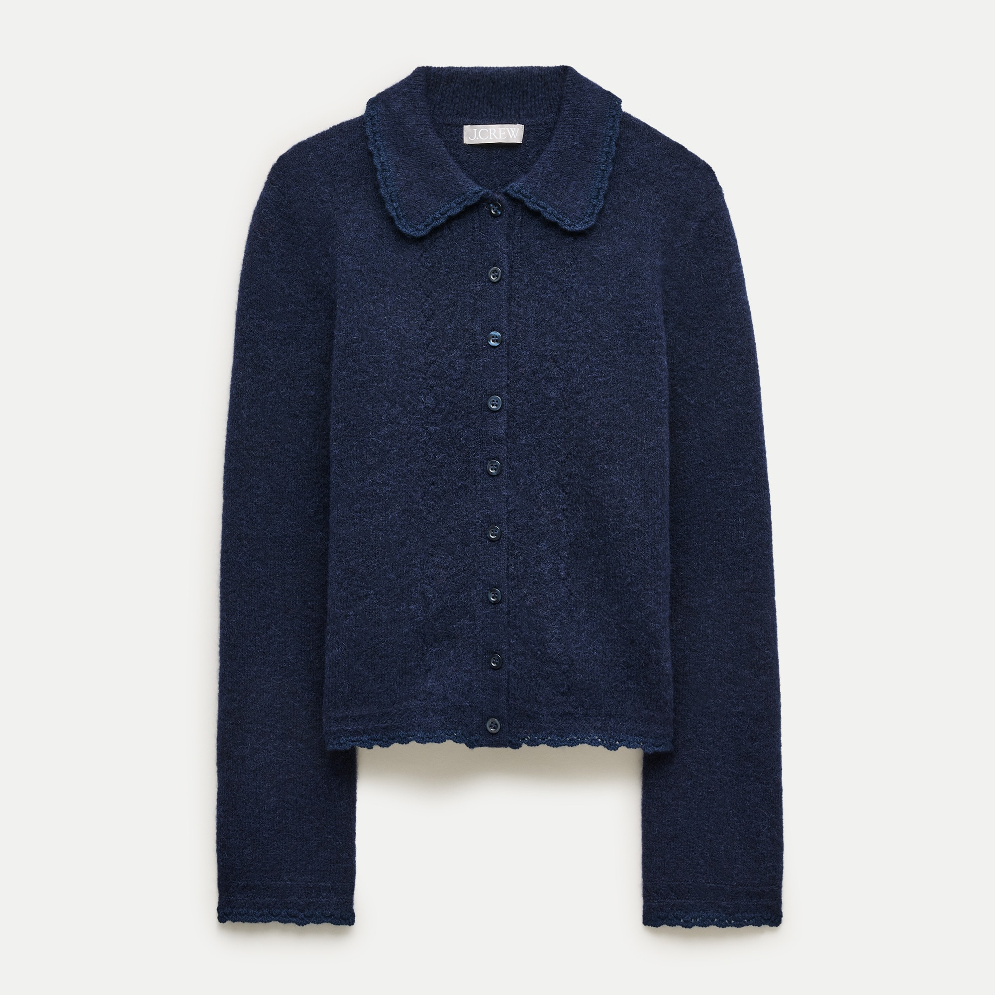 Pointelle cardigan in alpaca blend
