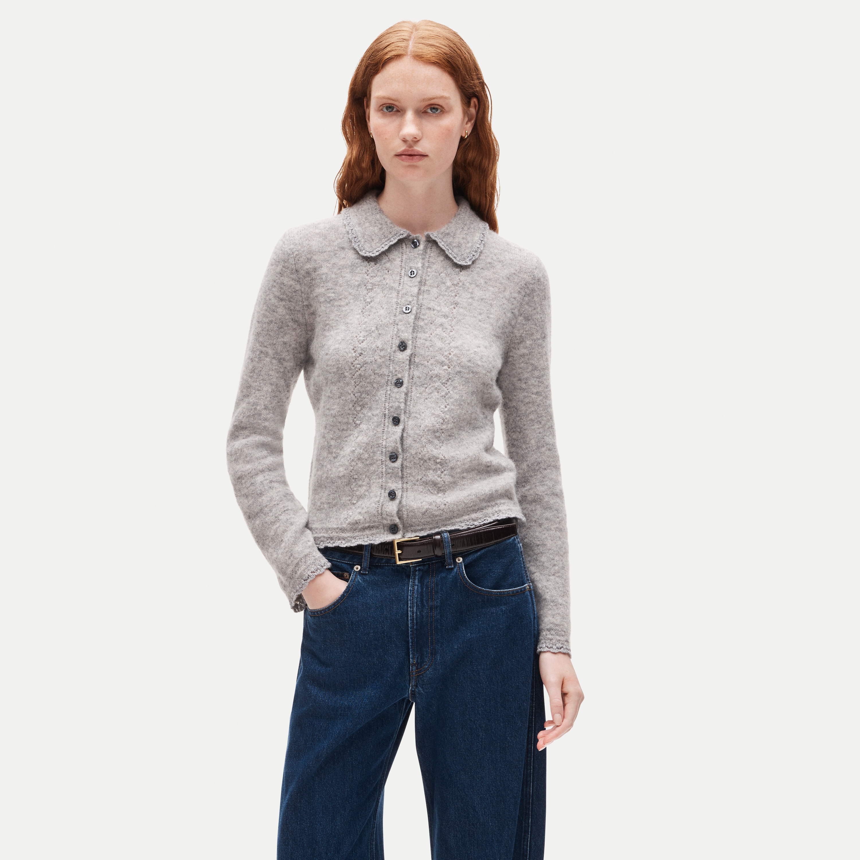 Pointelle Cardigan In Alpaca Blend For Women | J.Crew
