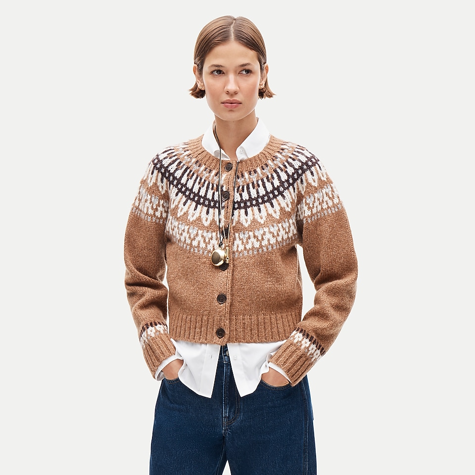 Fair Isle cardigan in wool blend by J.Crew