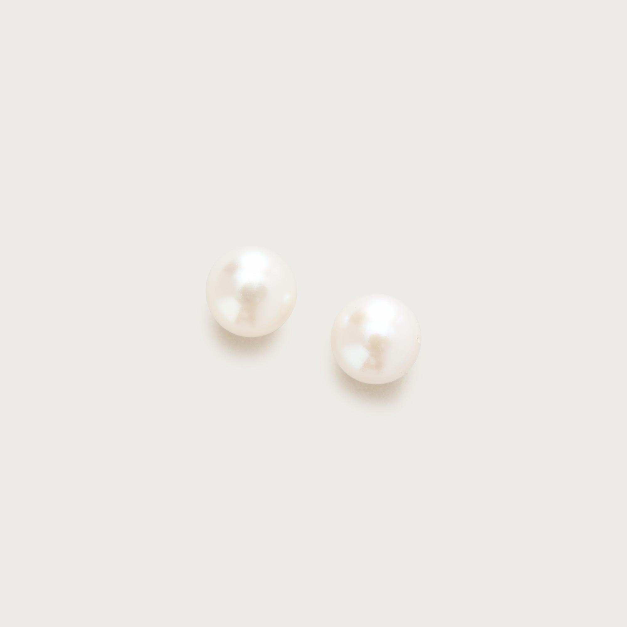 Silver-plated freshwater pearl stud earrings