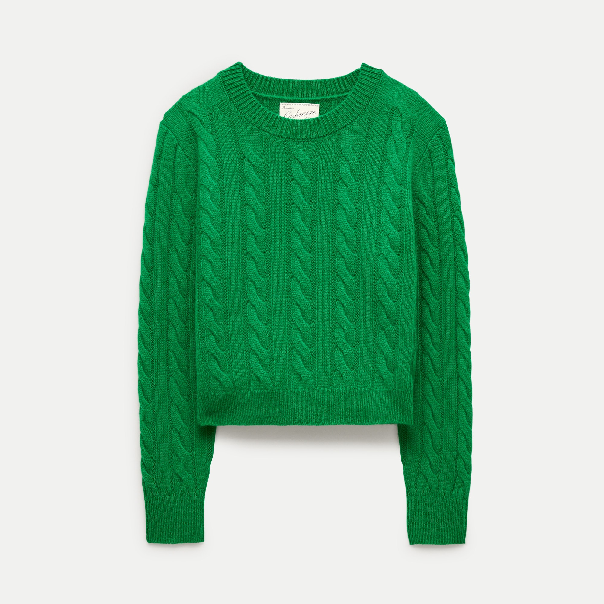 Cashmere shrunken crewneck in cable knit - thumbnail 7